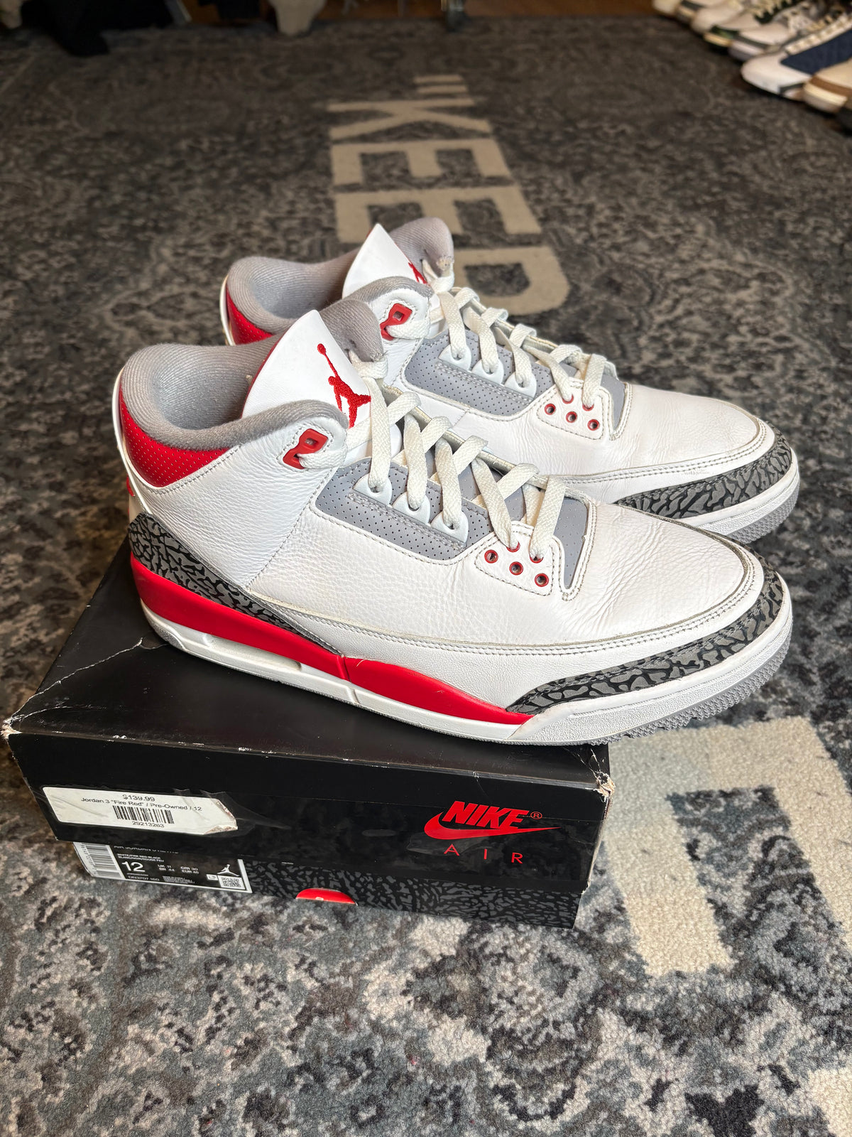 Jordan 3 Retro “Fire Red” Clean Og Size 12