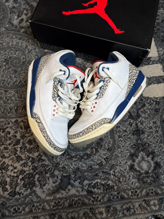 Jordan 3 Retro “True Blue” Po Rb Size 10