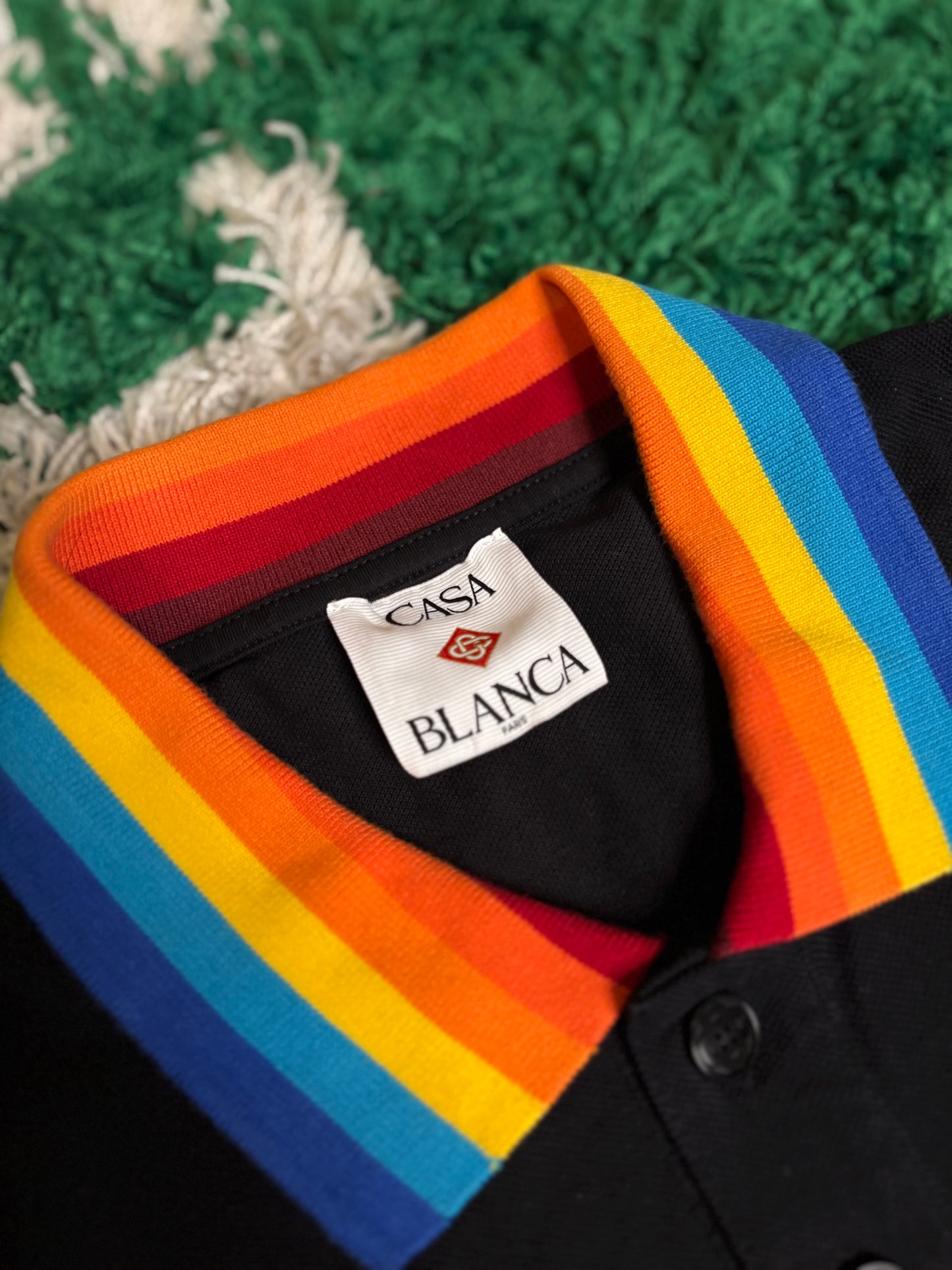 Casablanca Rainbow Collared Polo Size Medium