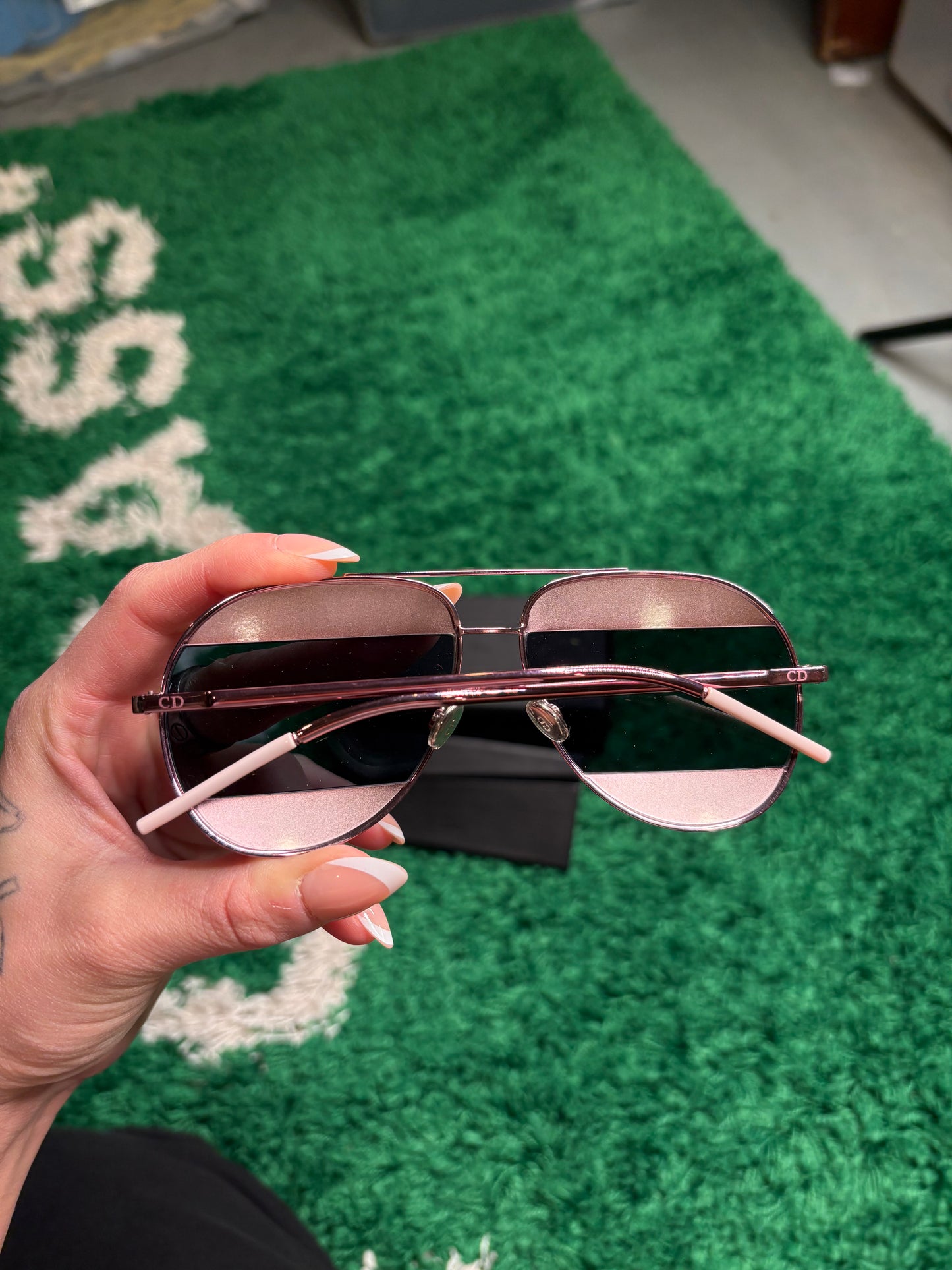 Dior Rose Gold Aviator Sunglasses