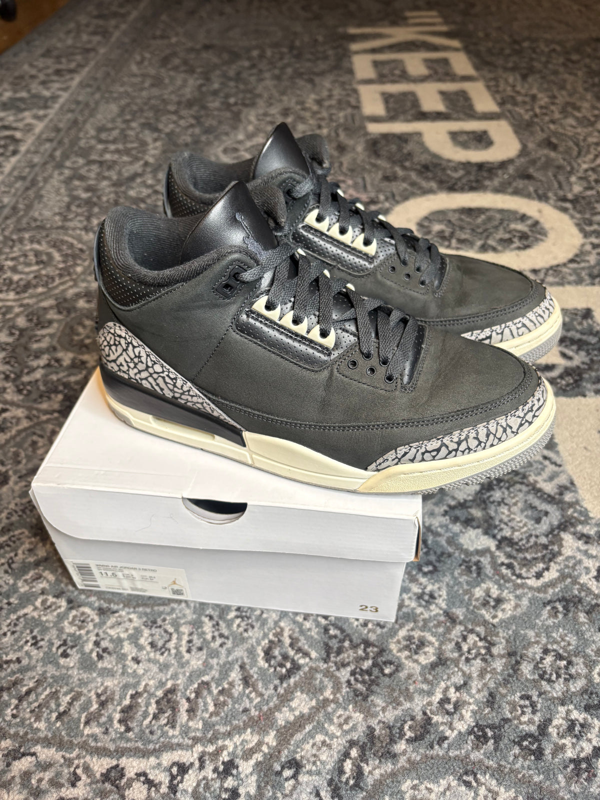 Jordan 3 Retro “Off Noir” Clean Og Size 10M/11.5W
