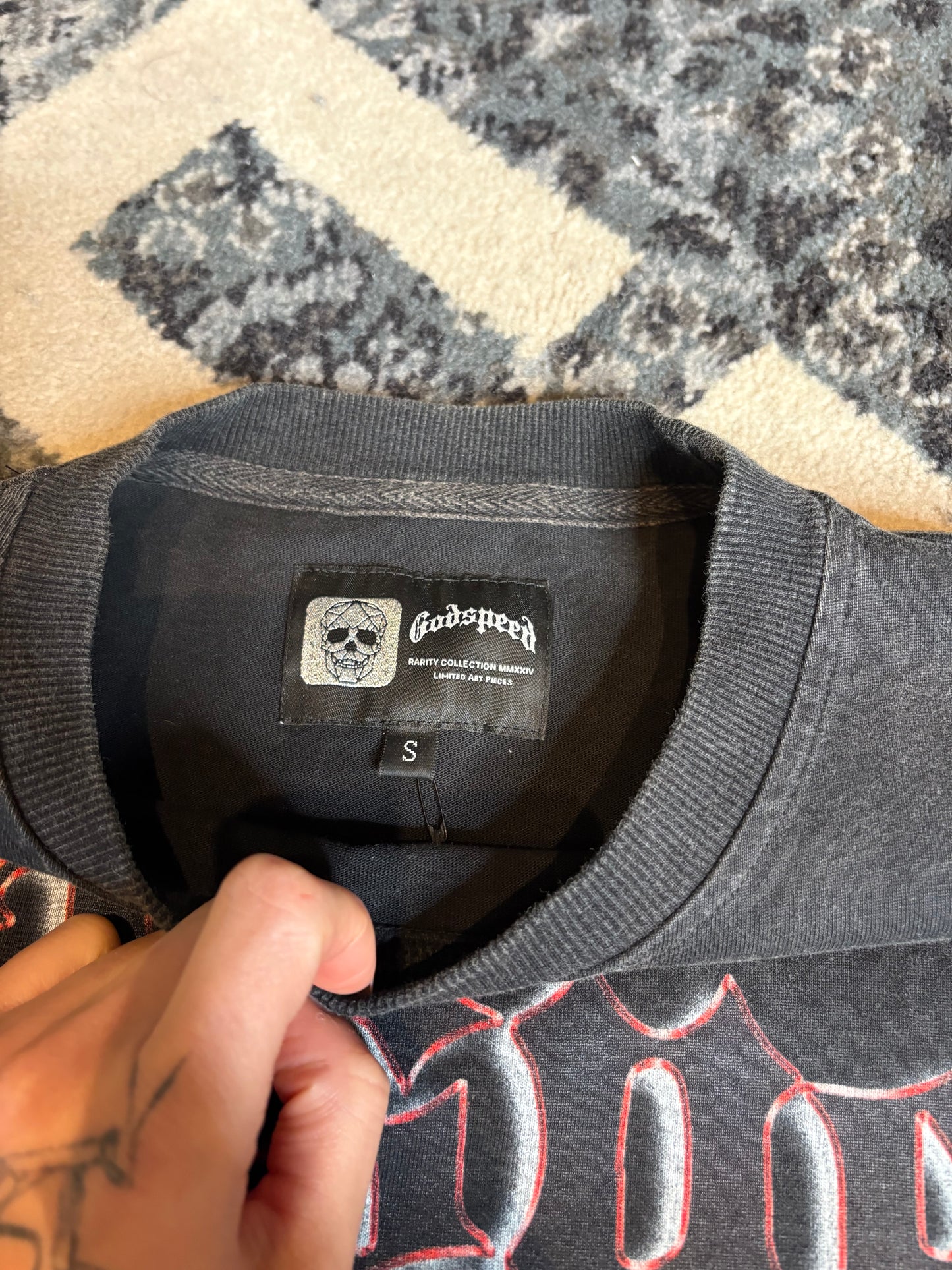 Godspeed Newspaper Long Sleeve Black Size Small