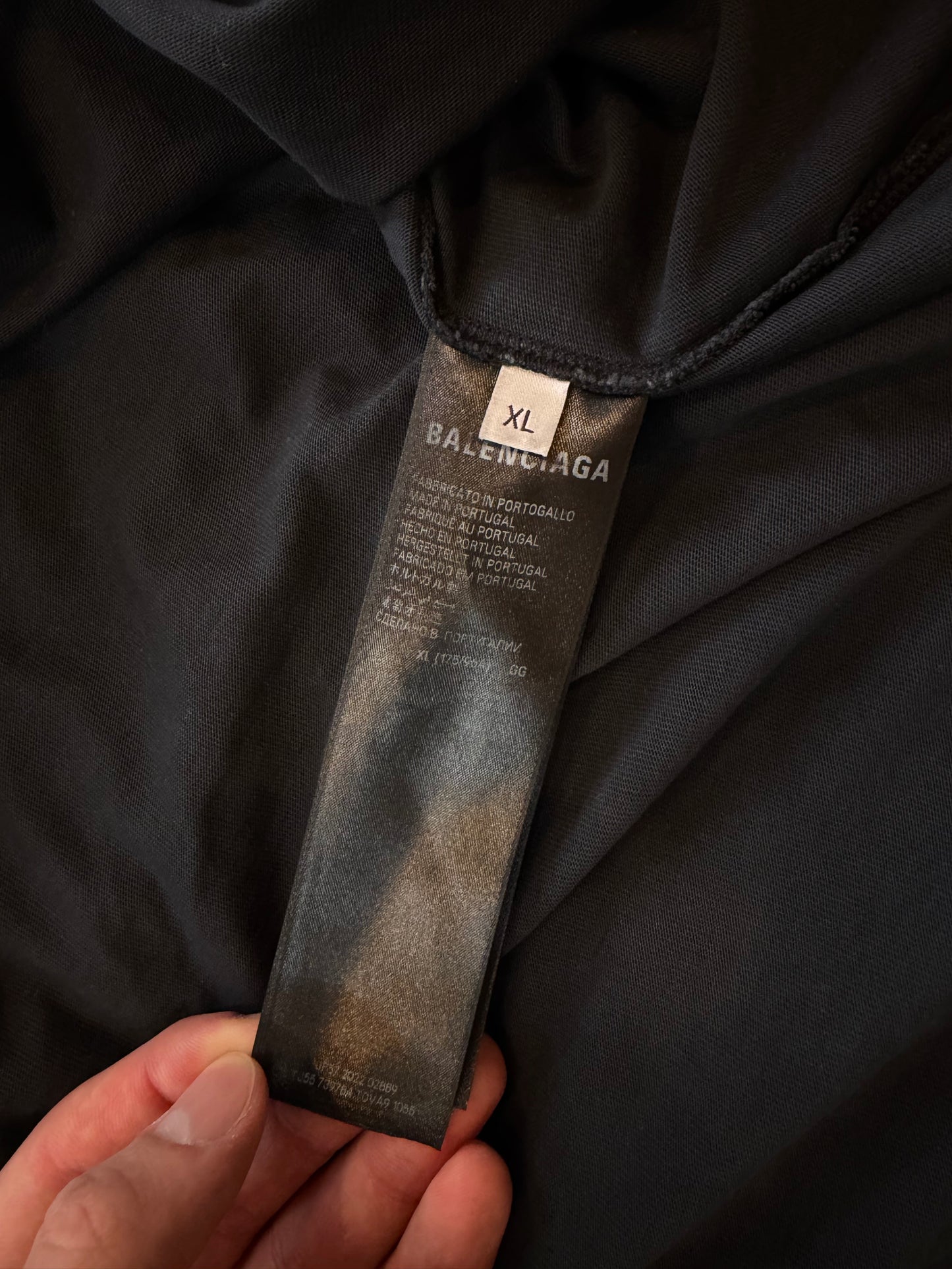 Balenciaga Tape Logo Tee Black Size XL