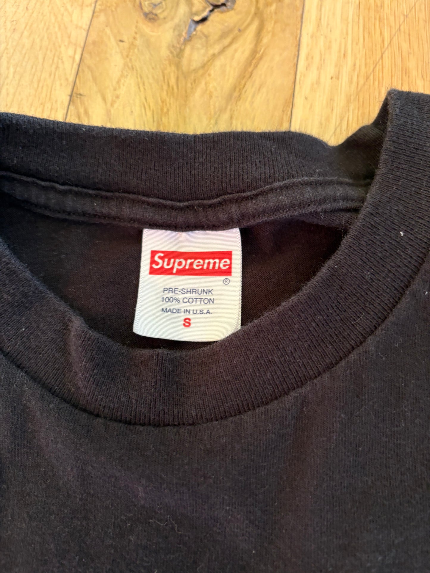 Supreme Black Varsity Tee Size Small