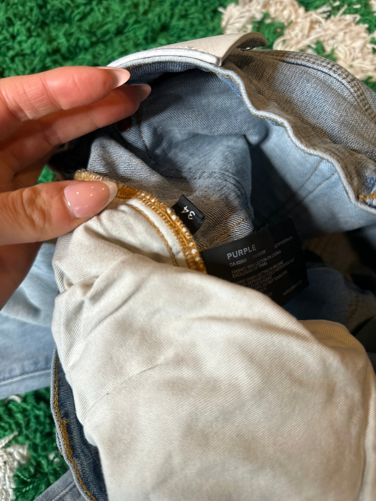 Purple Jeans Light Wash Size 34