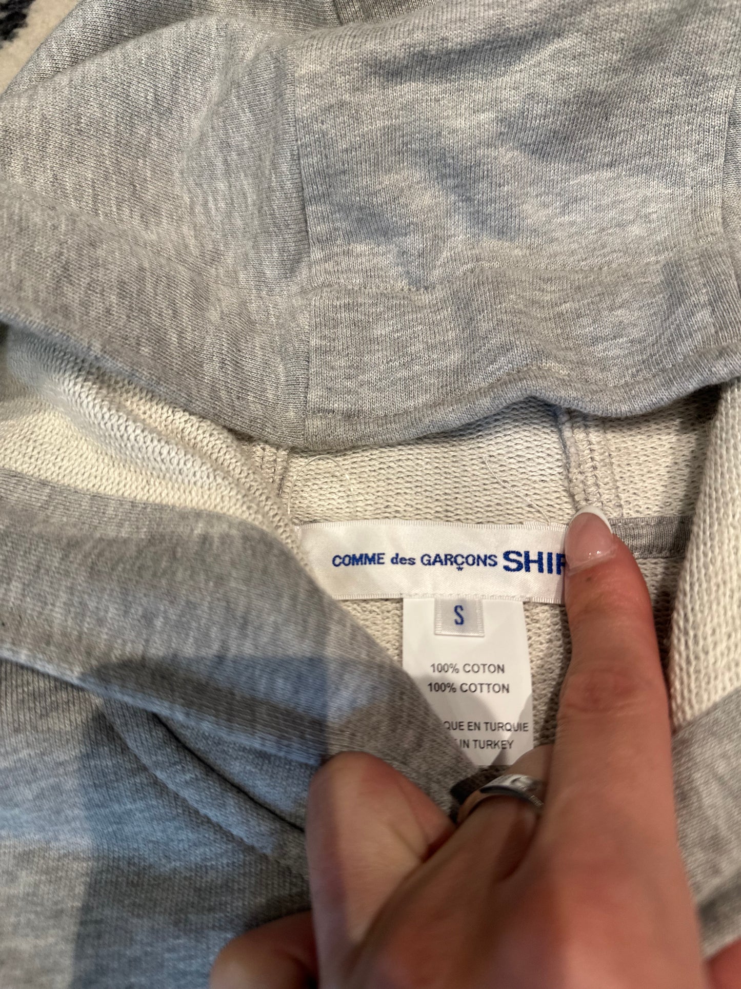 CDG Hoodie Gray Size Small