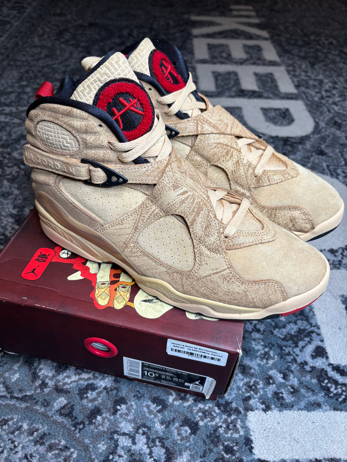 Jordan 8 Retro “Rui Hachimura Black Samurai” Clean Og Size 10.5