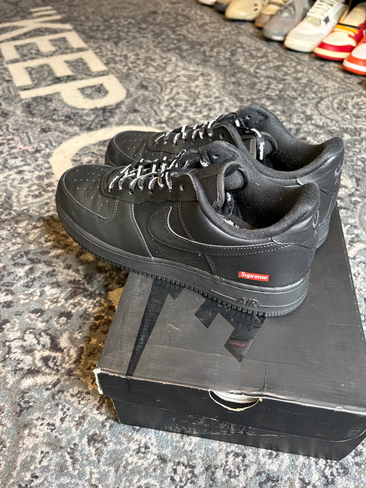 Nike Air Force 1 Supreme “Black” Clean Og Size 10.5