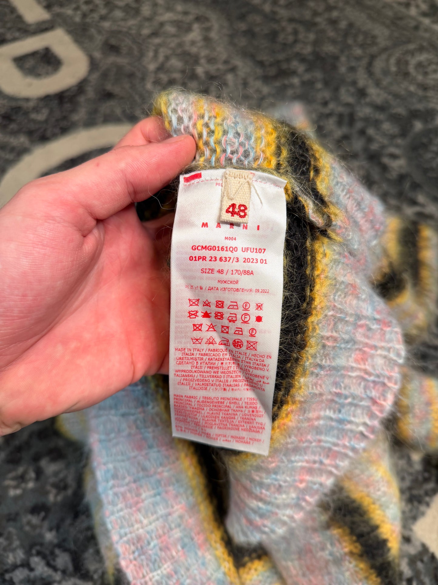 Marni Mohair Multicolor Striped Sweater Size Medium