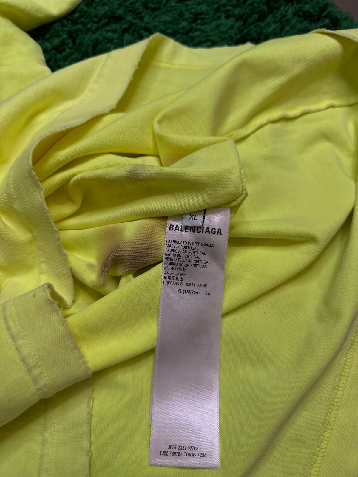 Balenciaga Yellow Tape Tee Size XL