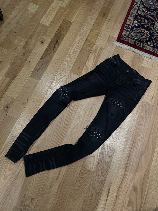 Amiri Jeans Black Distressed Playboy Size 29