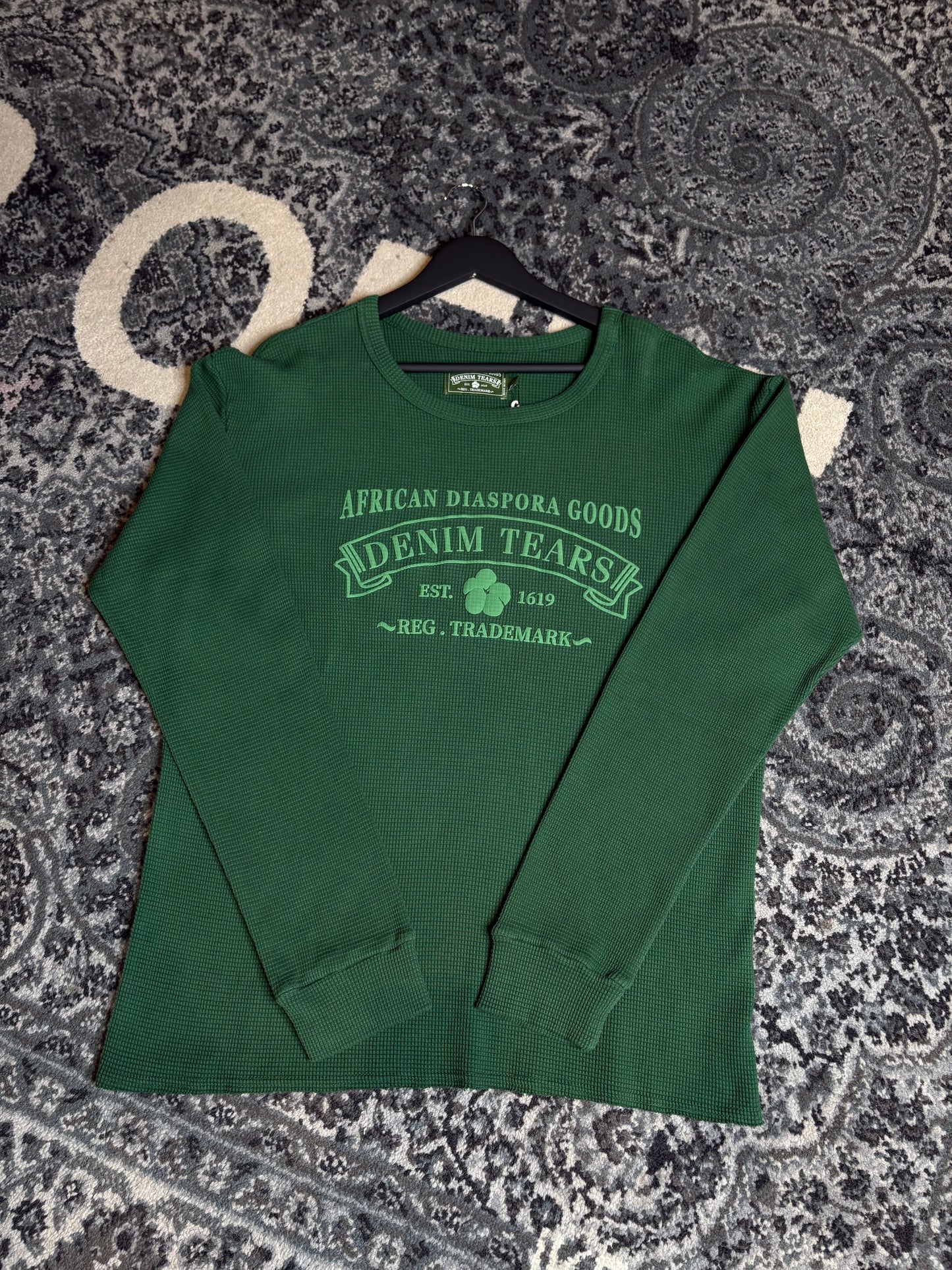 Denim Tears Green Thermal Long Sleeve DS Size L