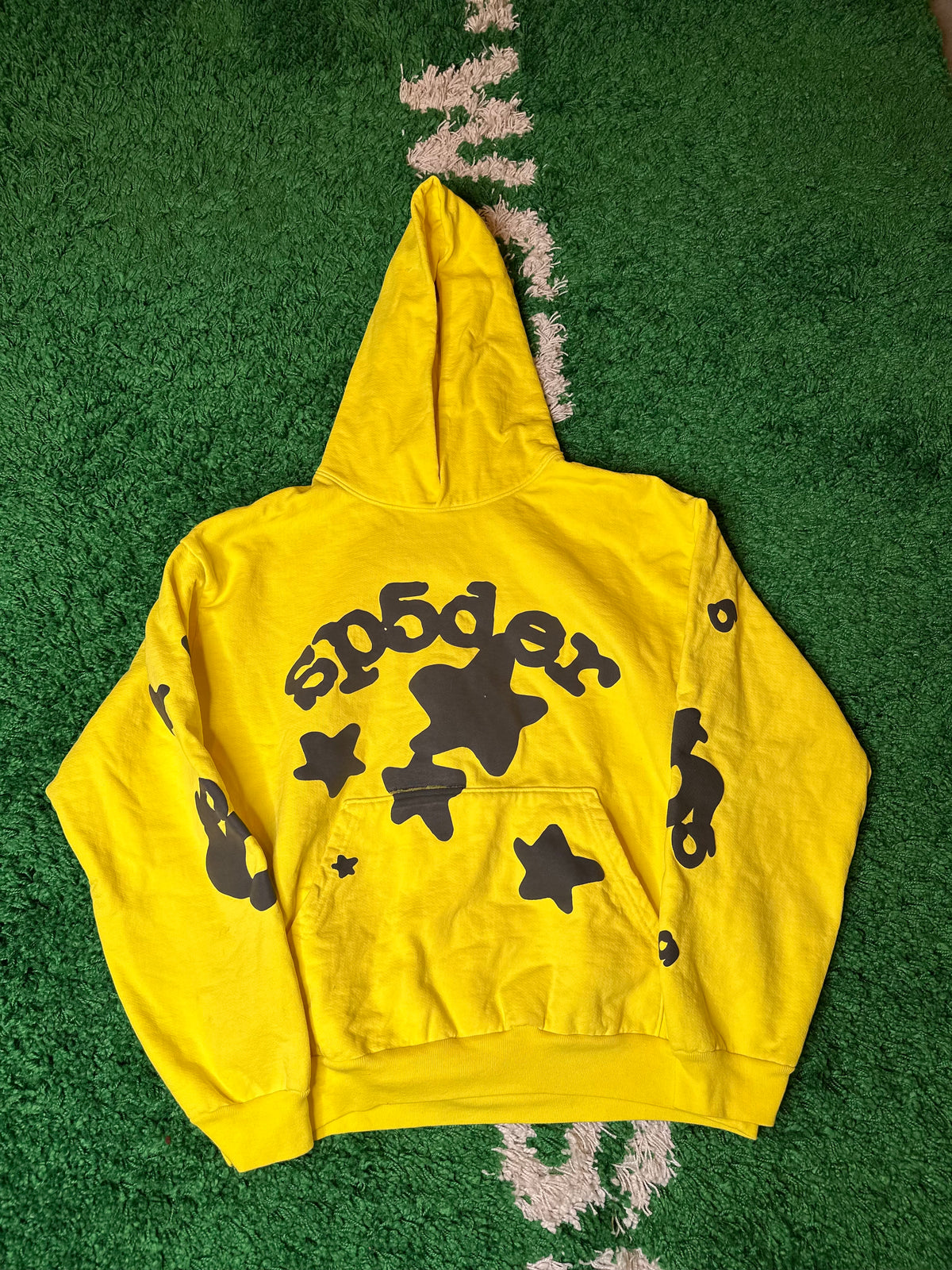 Sp5der Hoodie Yellow Size XL