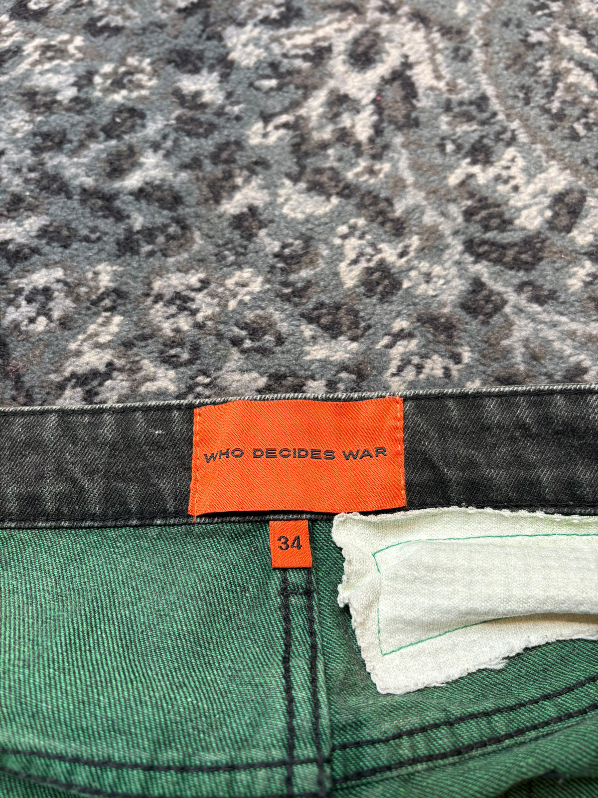 Who Decides War Fusion Denim Forest Green Size 34