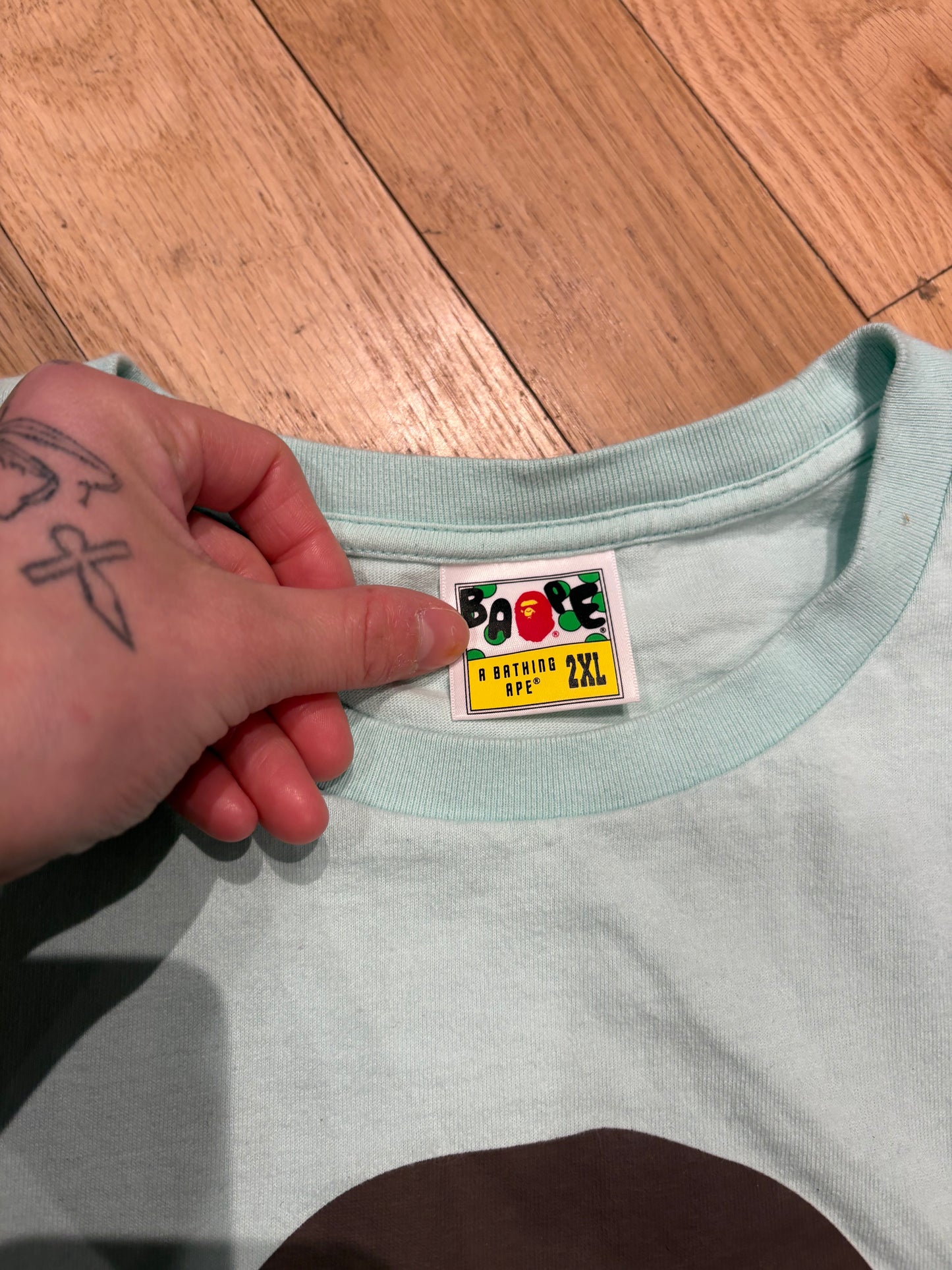Bape Turquoise Ape Tee Size XXL