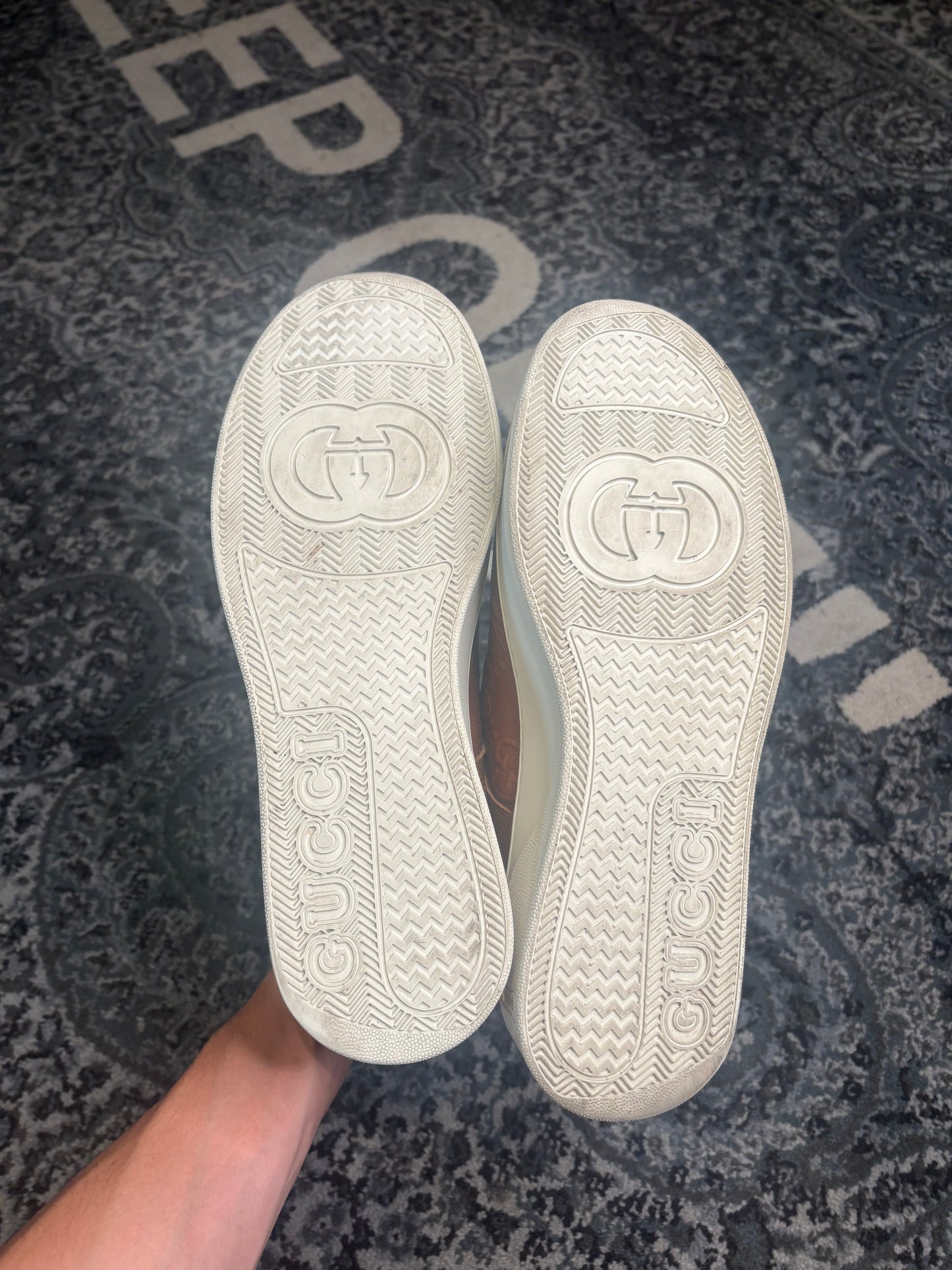 Gucci Leather Sneaker Brown PO NB Size 12G