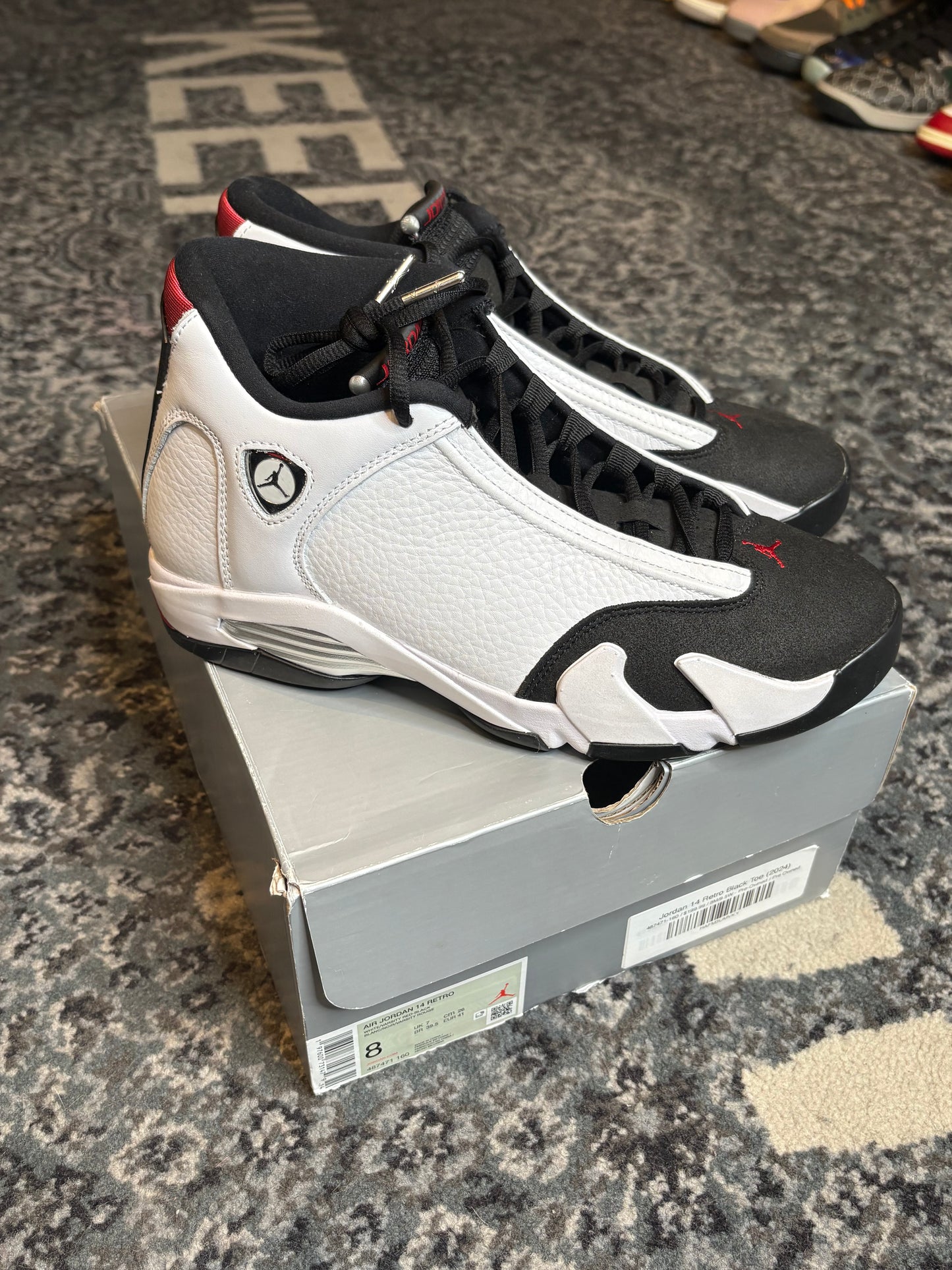 Jordan 14 Retro “Black Toe” Clean Og Size 8