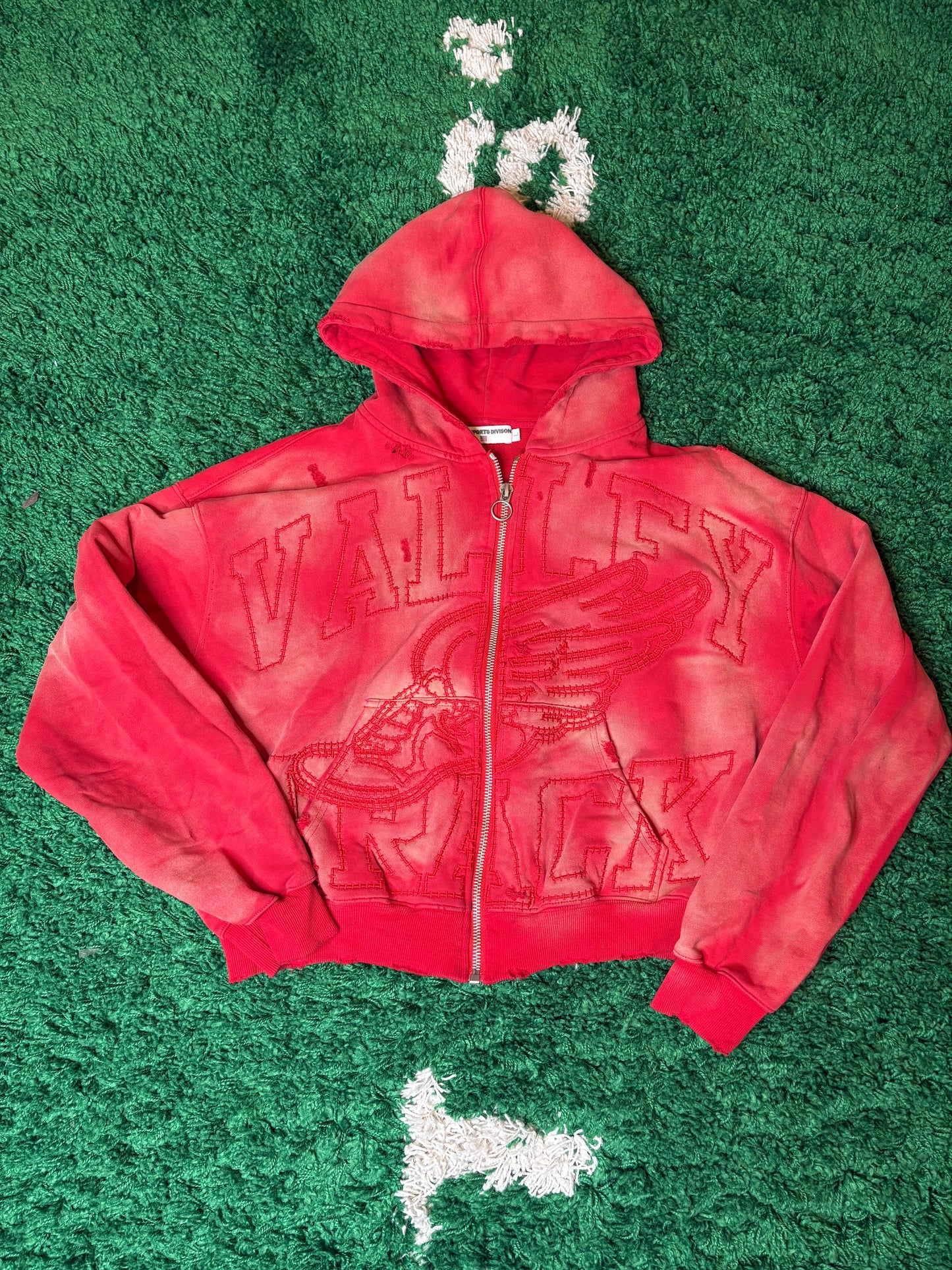 Vale Zip Hoodie Red Size Large