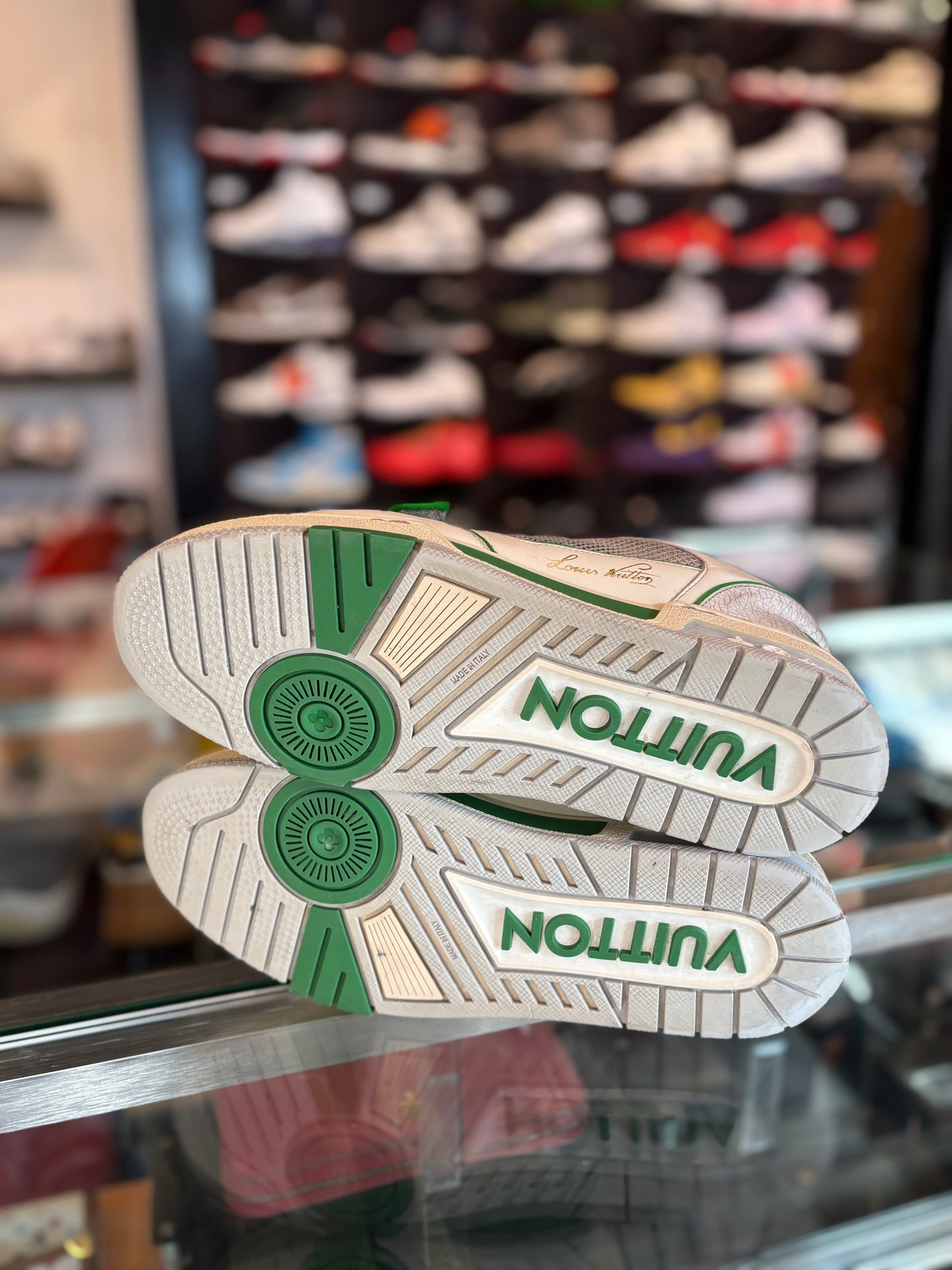 Louis Vuitton Trainer Green/White PO NB Size 9.5
