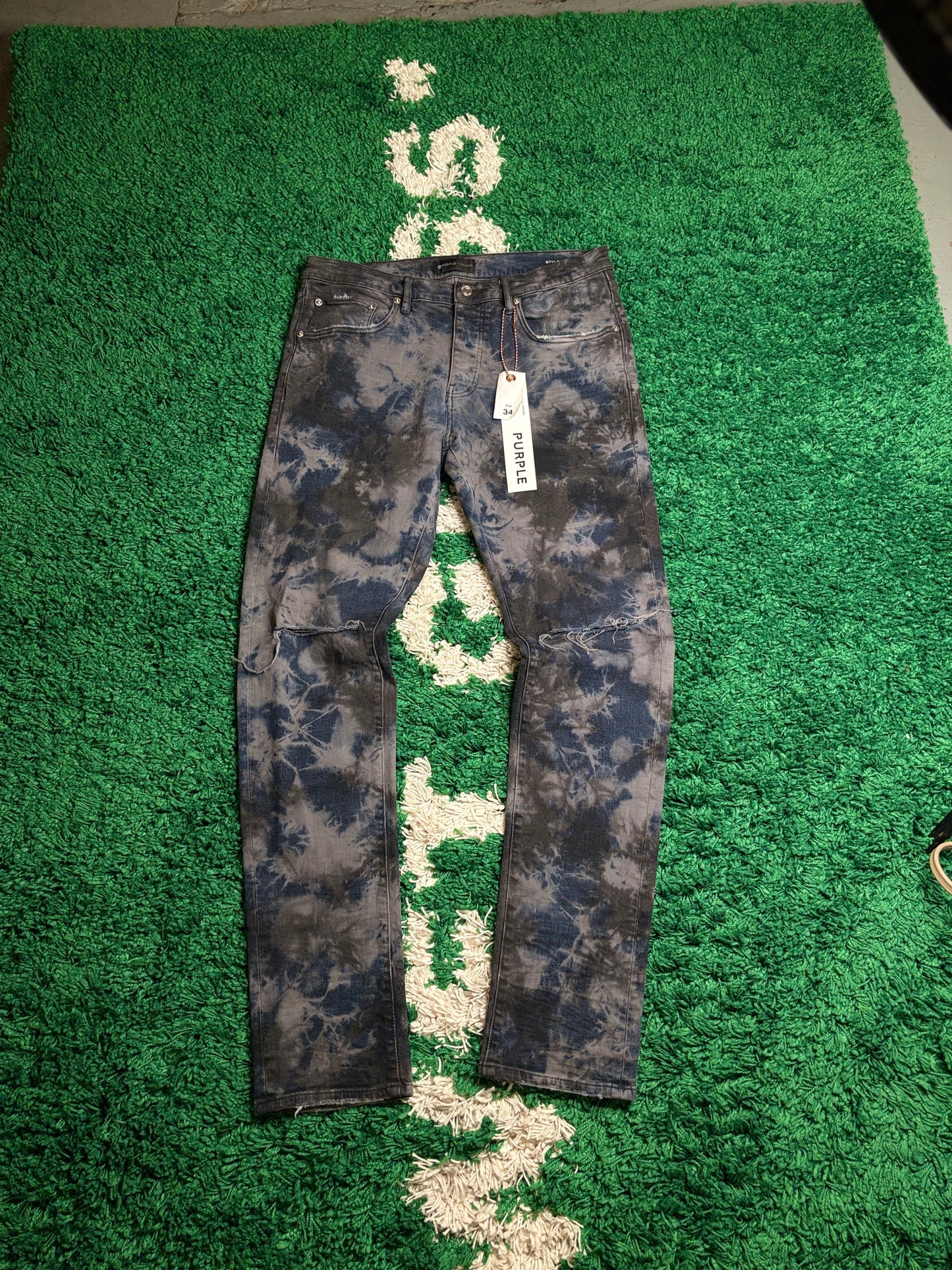 Purple Jeans Acid Wash Size 34