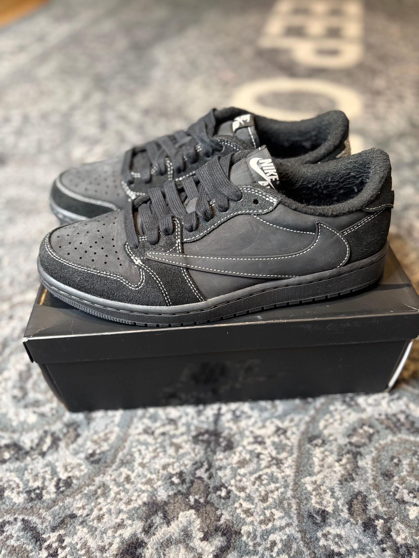 Jordan 1 Retro Low “Travis Scott Black Phantom” Po Og Size 8.5