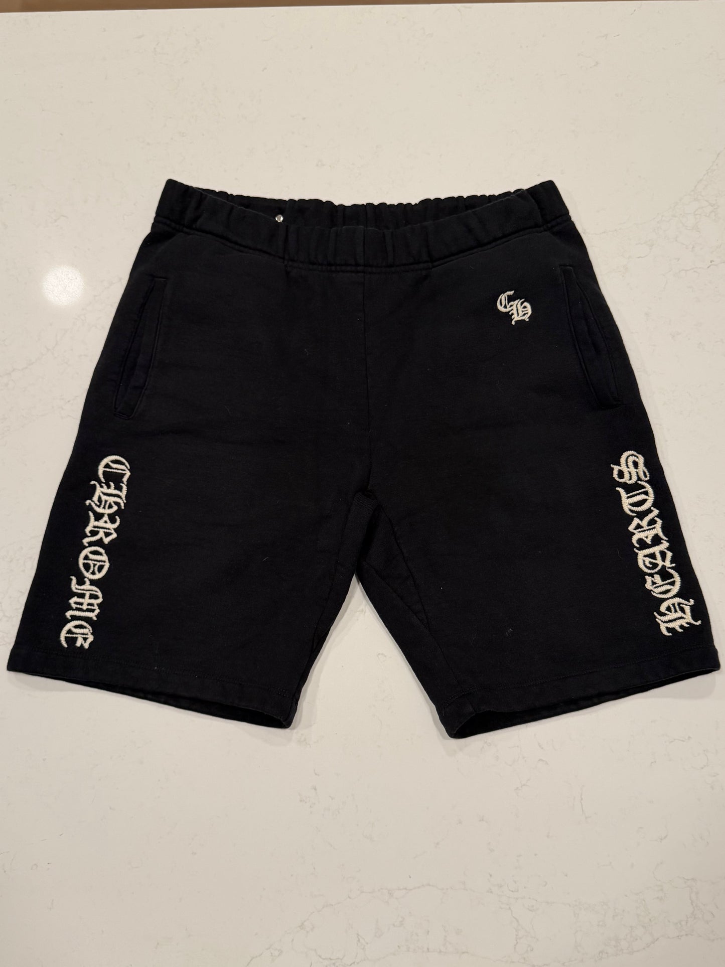 Chrome Hearts Sweat Shorts Black Embroidered Size Large