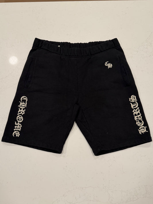 Chrome Hearts Sweat Shorts Black Embroidered Size Large