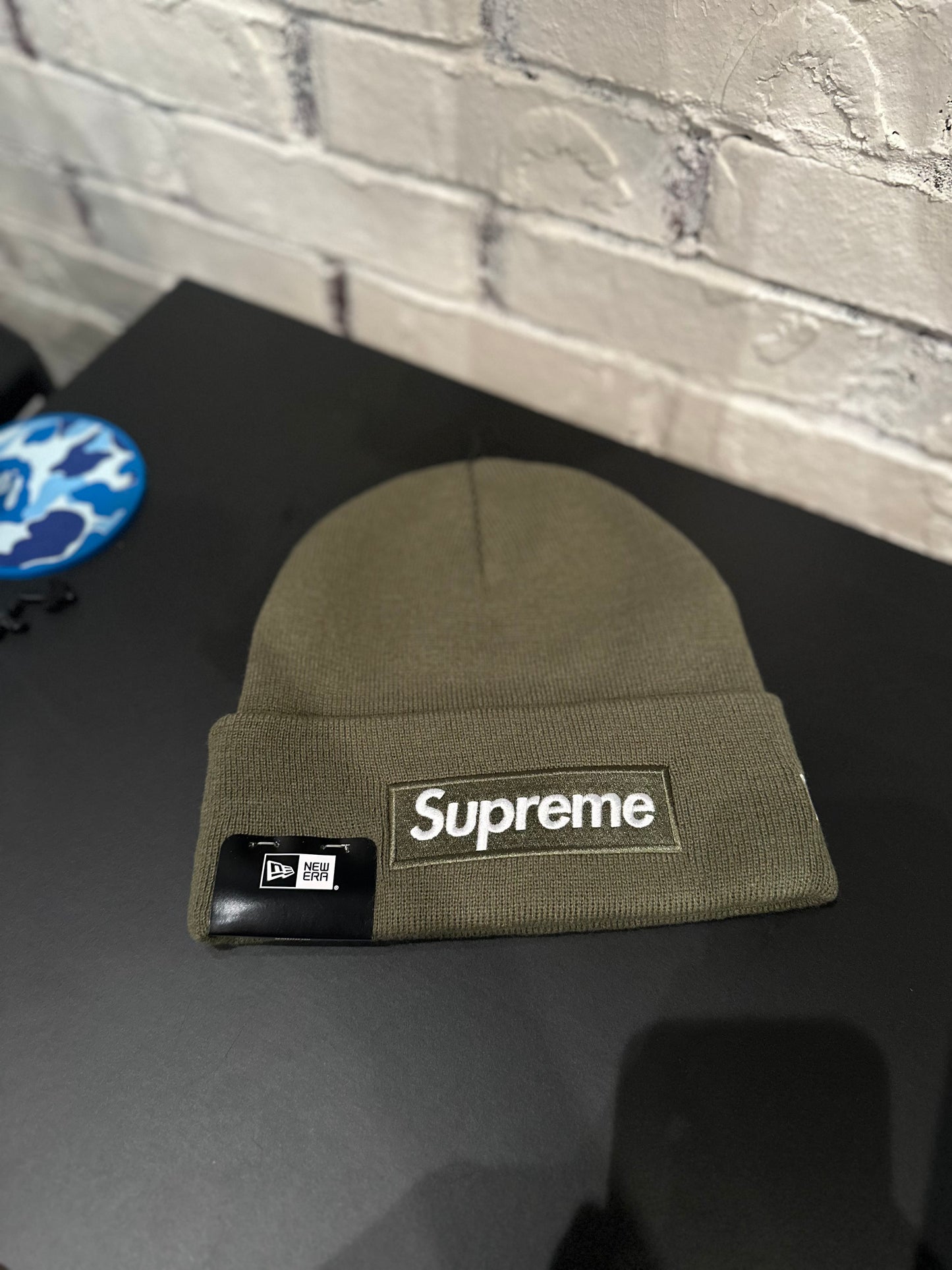 Supreme Box Logo Beanie Olive DS