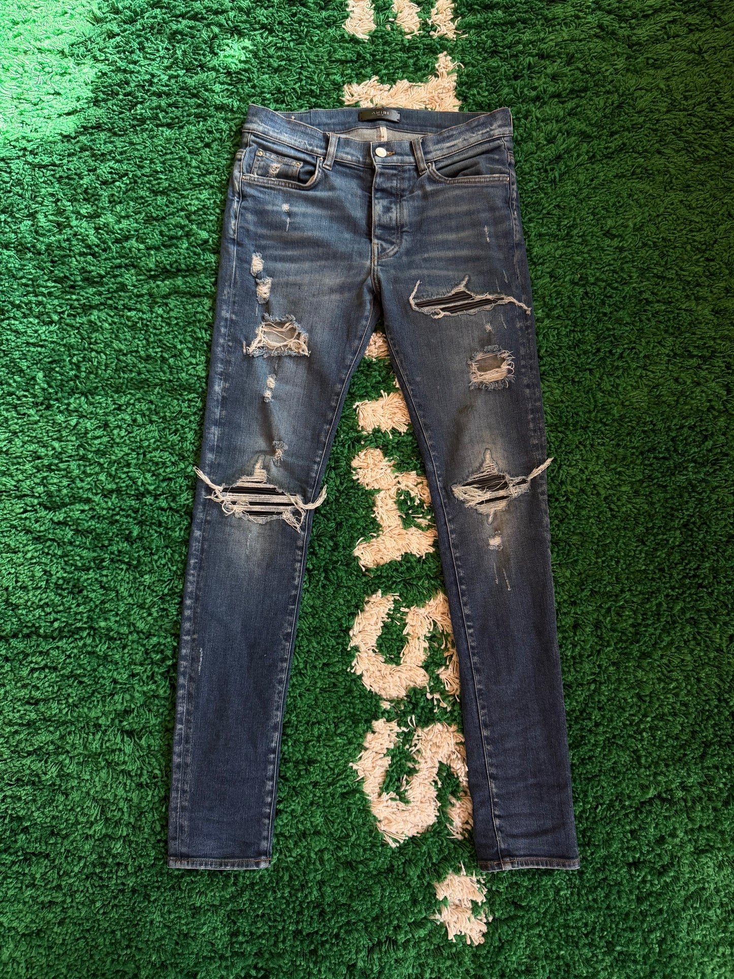 Amiri Jeans Distressed Black Patches Size 32