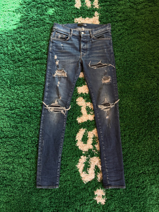Amiri Jeans Distressed Black Patches Size 32