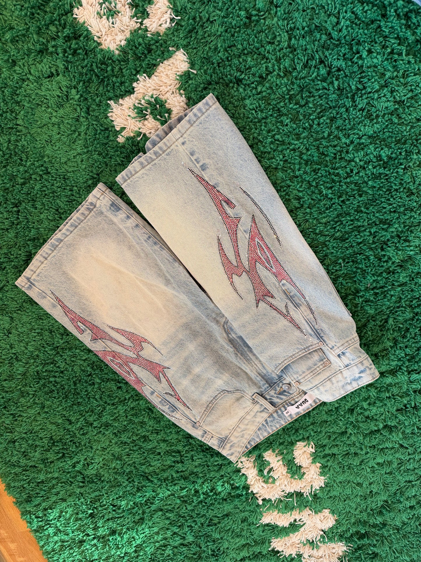 DUAA Rhinestone Jorts Size 32