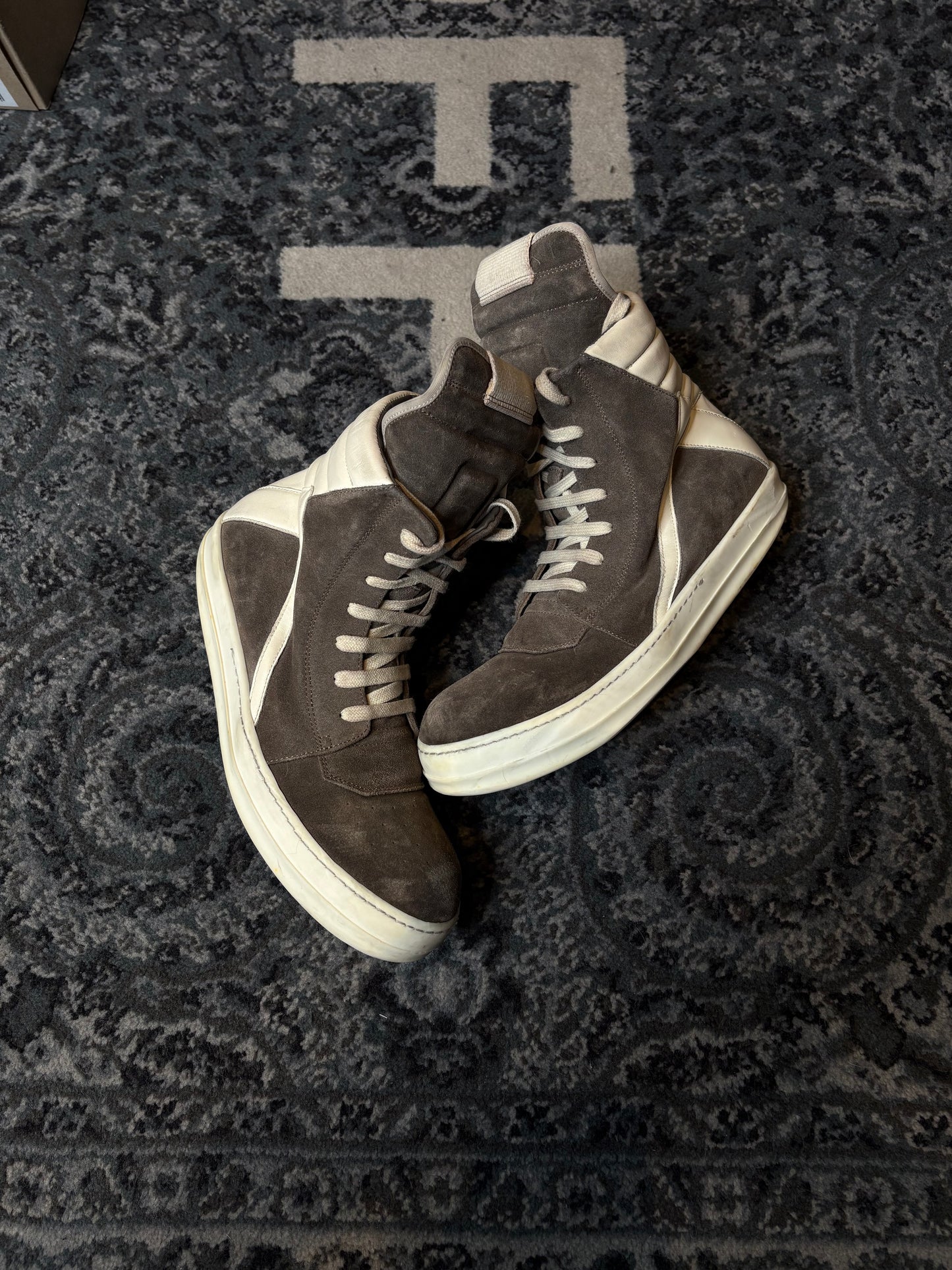 Rick Owens Geobasket Suede Green Po Nb Size 8(41 EU)