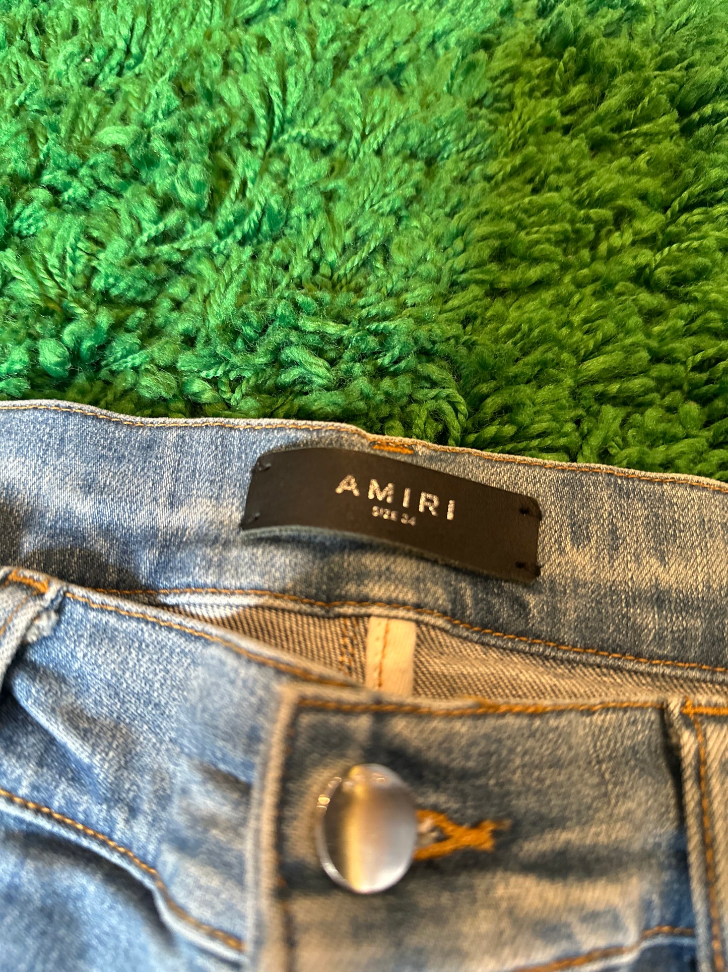 Amiri Jeans Light Wash Stripes Size 34