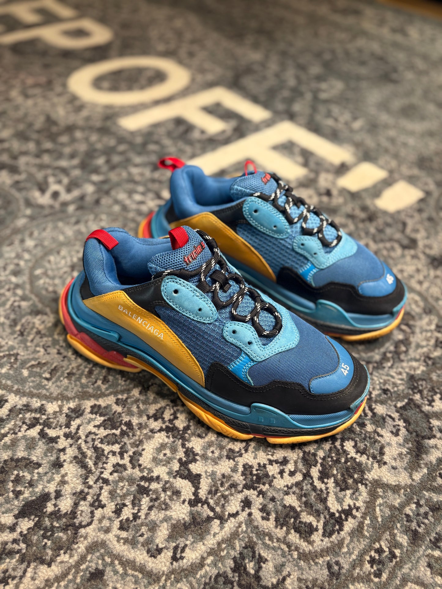 Balenciaga Triple S Blue/Orange PO NB Size 12