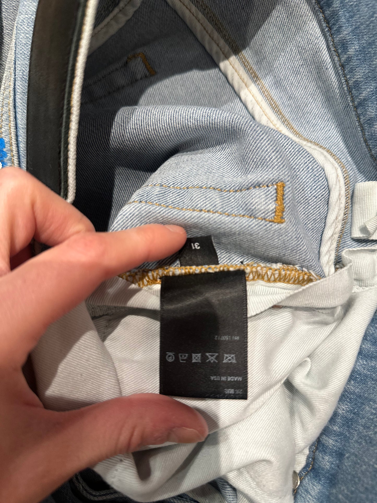 Amiri Jeans Light Wash Paint Splatter Size 31