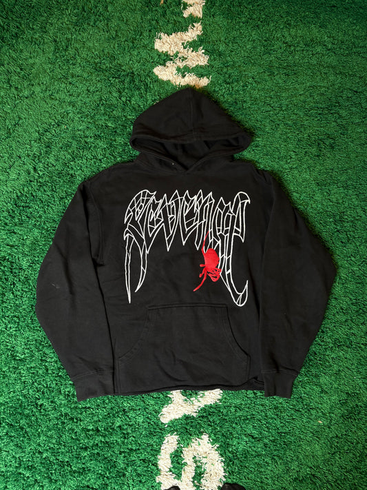 Revenge Skull Hoodie Black Size Large