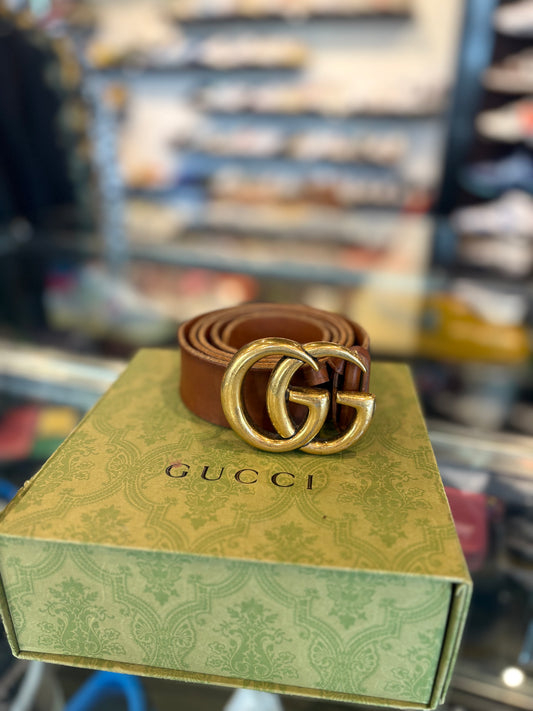 Gucci Belt Brown Gold Size 38/40