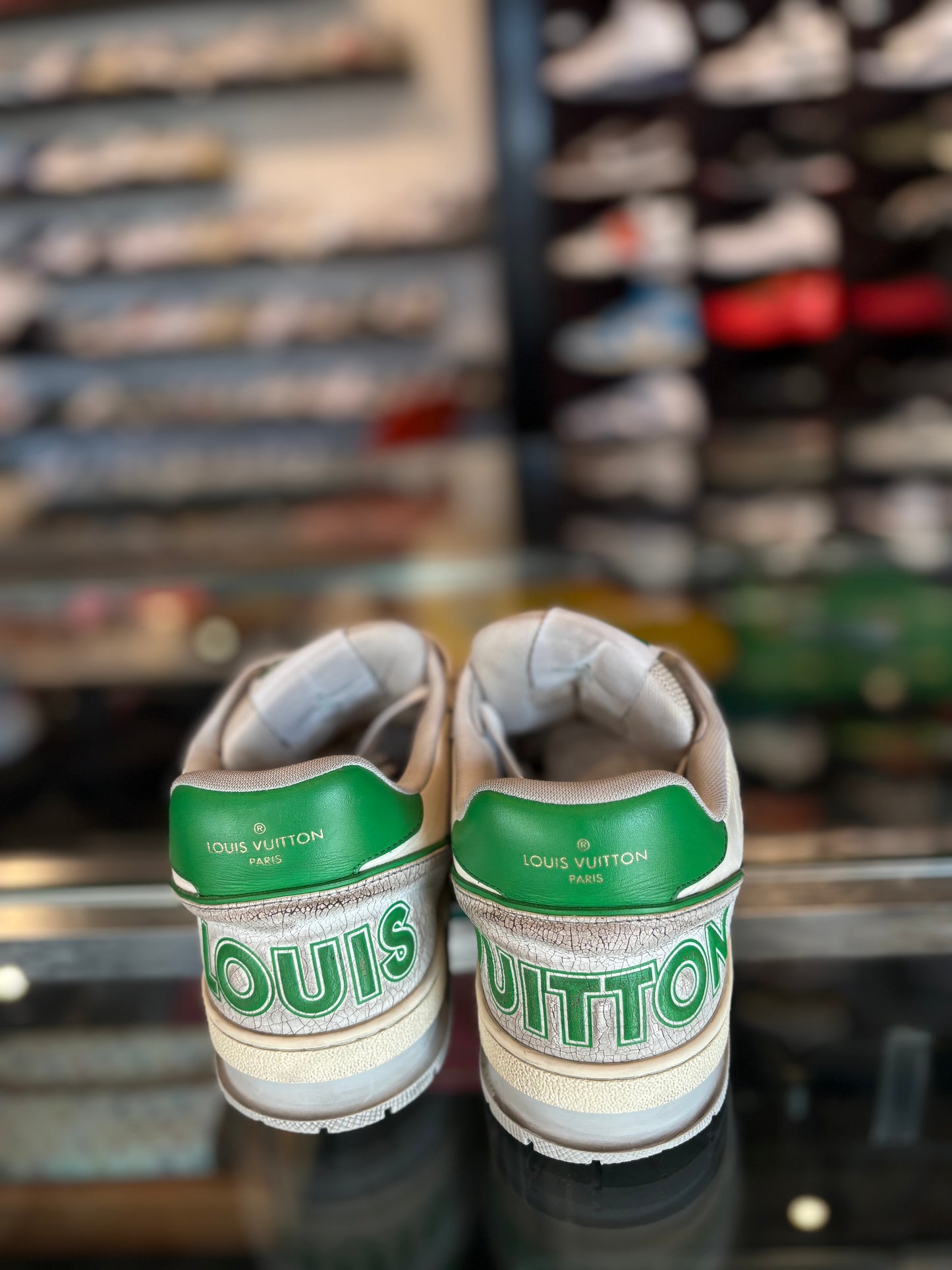 Louis Vuitton Trainer Green/White PO NB Size 9.5