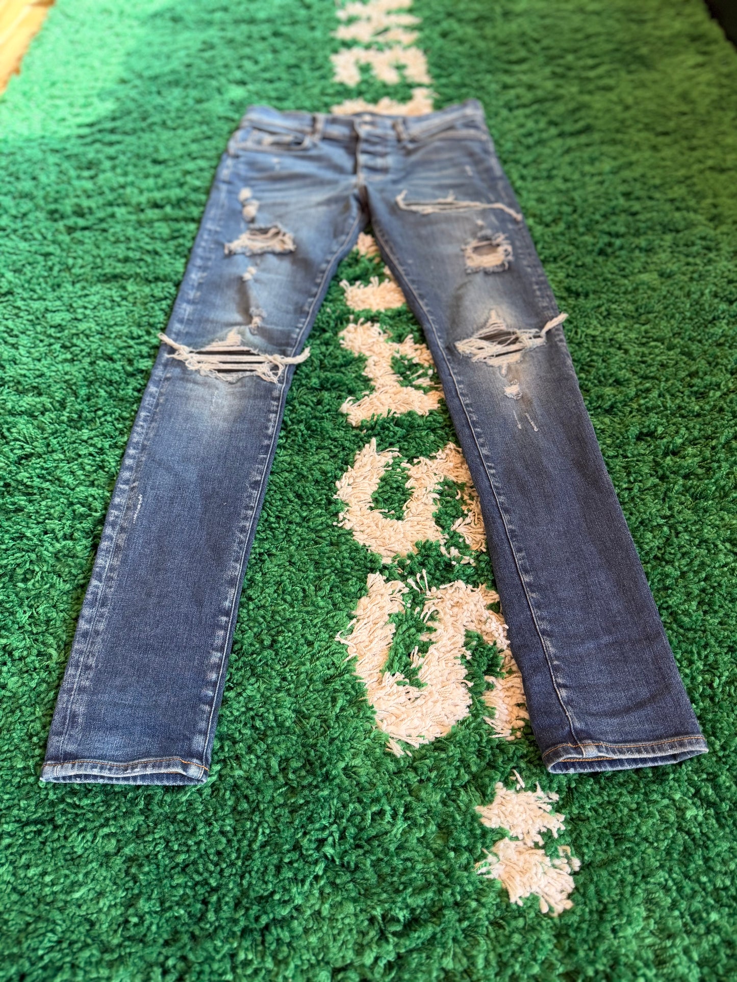 Amiri Jeans Distressed Black Patches Size 32