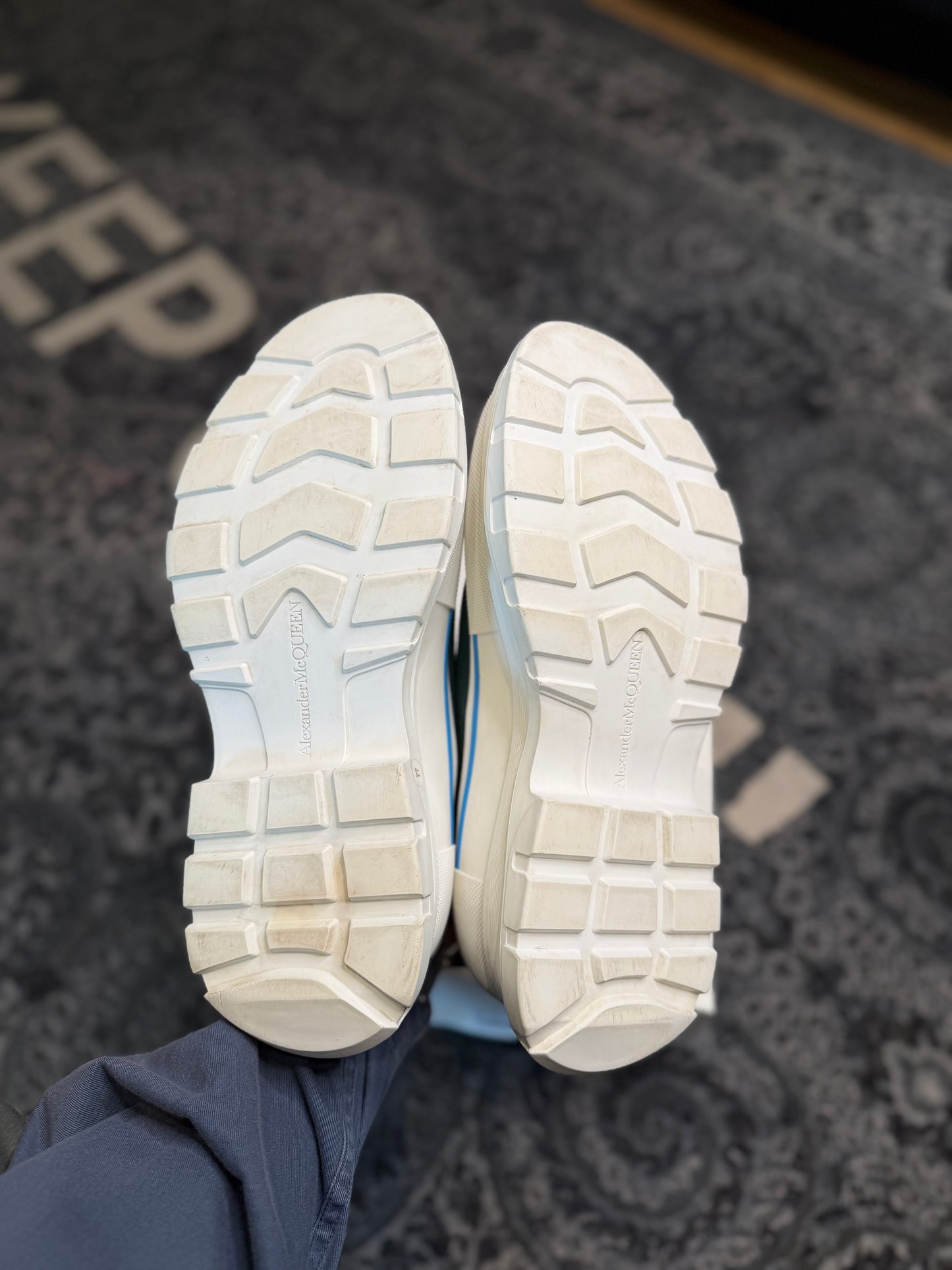 Alexander McQueen Lace Up Green Blue PO OG Size 11