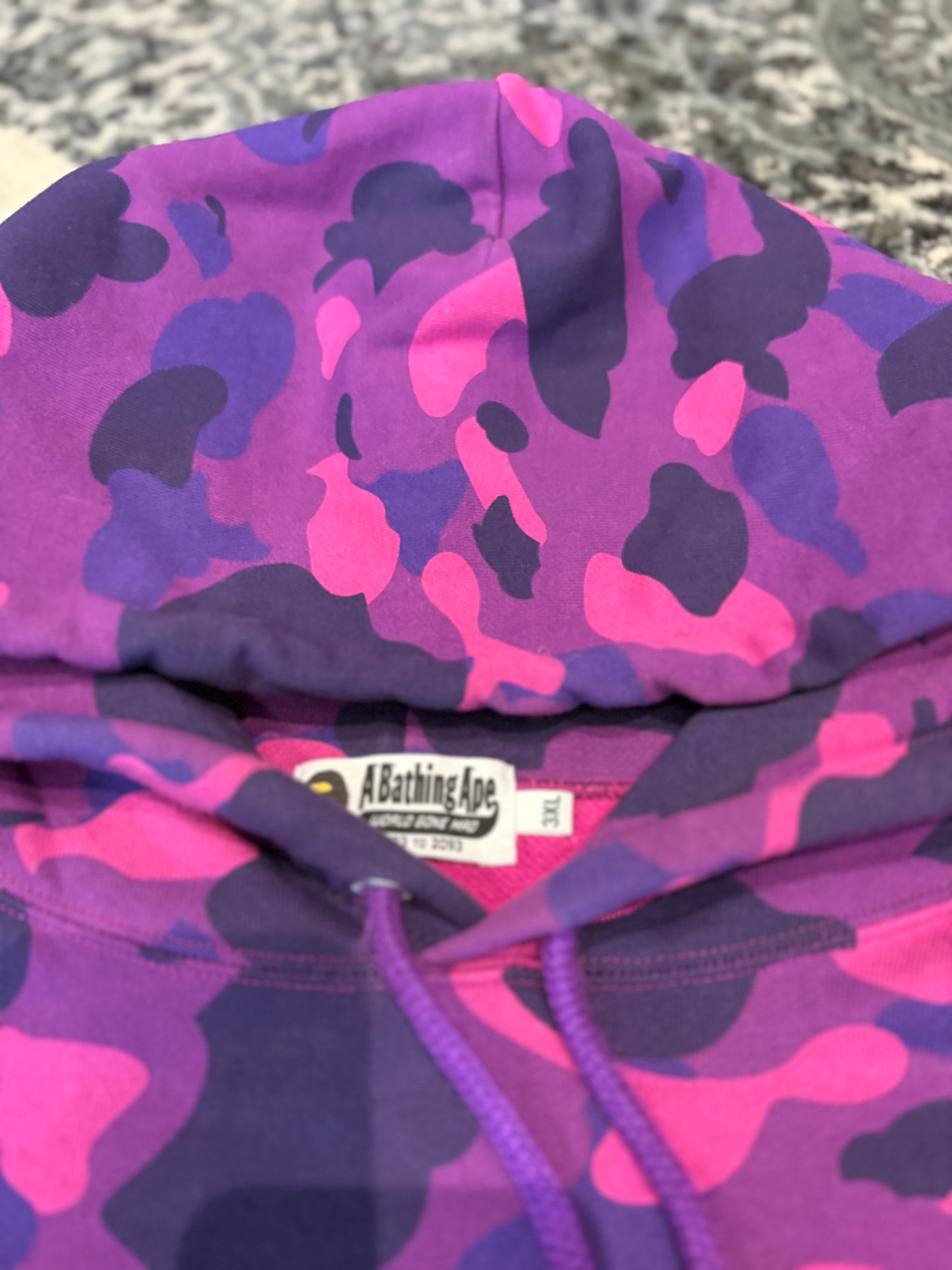 Bape Purple Camo Hoodie Size 3XL