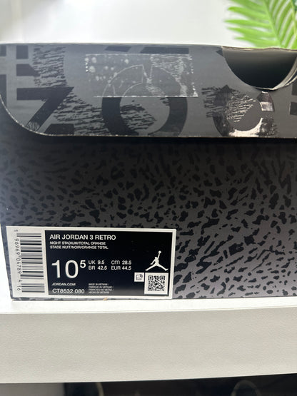 Air Jordan 3 Retro (2023) “Fear Pack” Size 10.5 DS OG