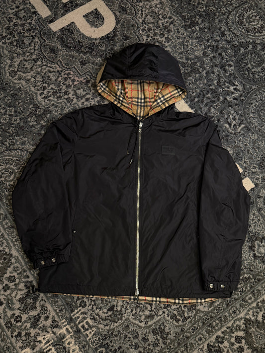 Burberry Reversible Check Hooded Jacket Size XXL