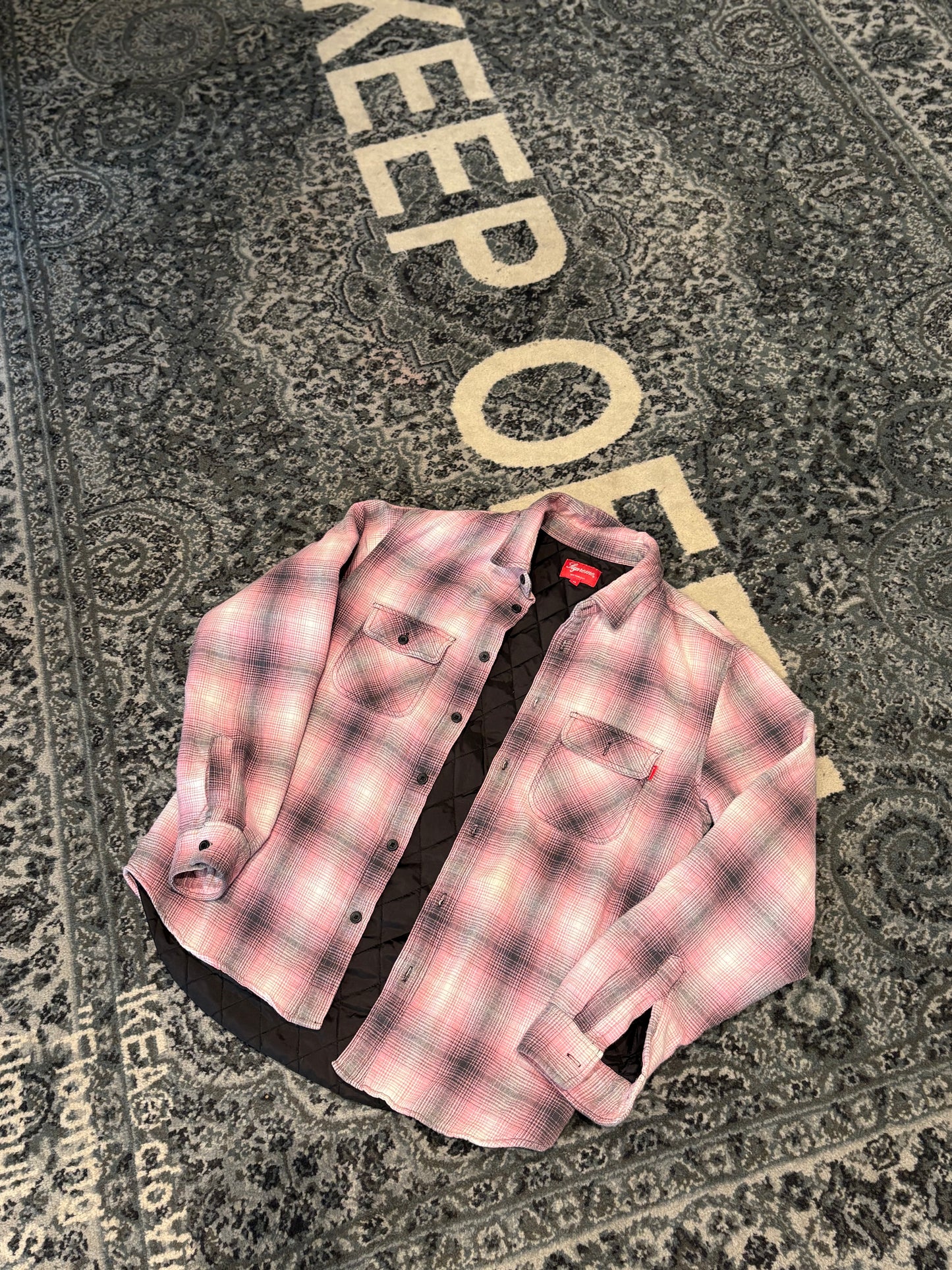 Supreme Pink Flannel Size Medium