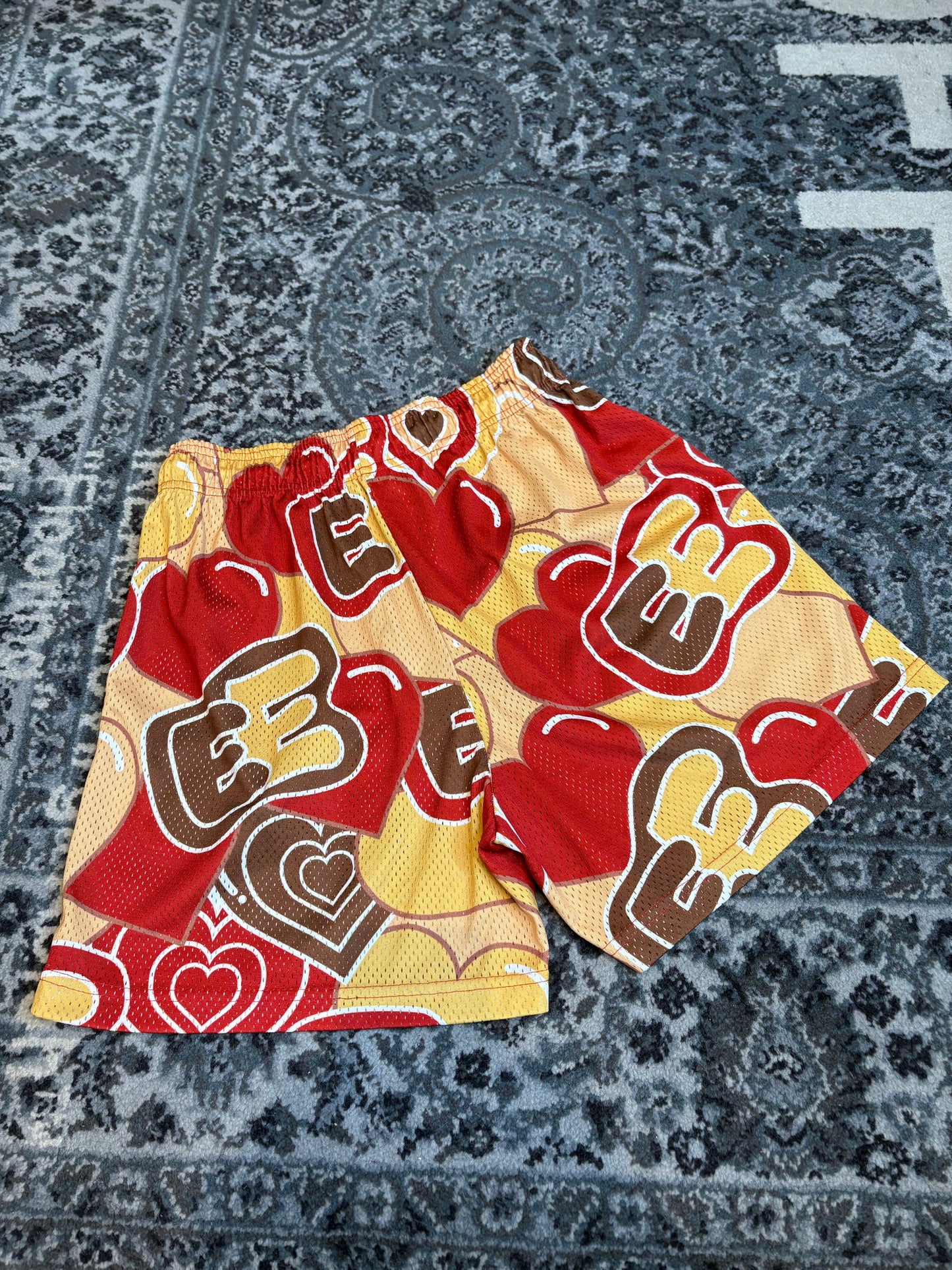 Eric Emanuel Shorts Brown Heart Size Large