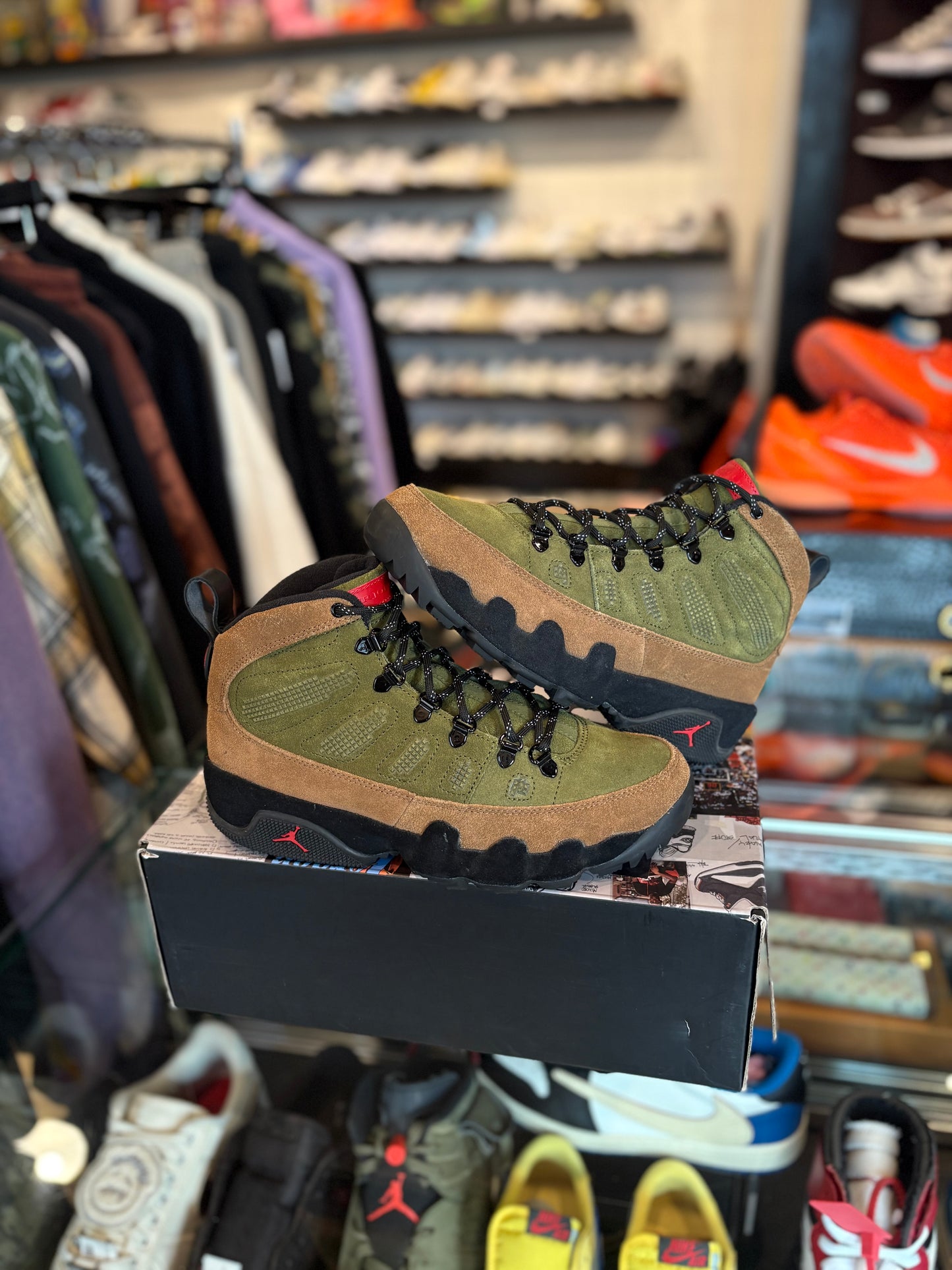 Jordan 9 Retro Boot NRG Military Brown Clean OG Size 8.5