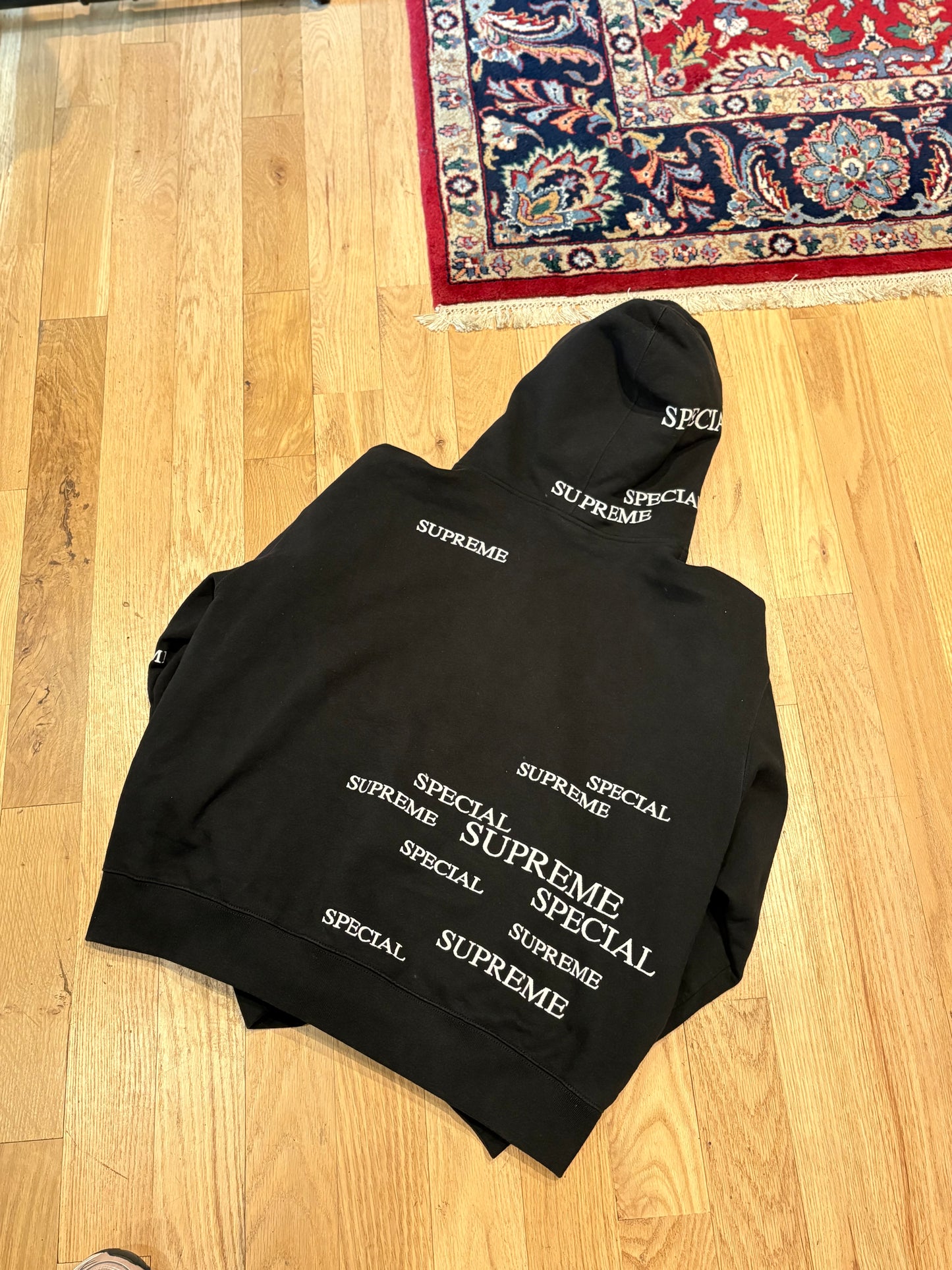 Supreme Special Black Zip Hoodie Size Large