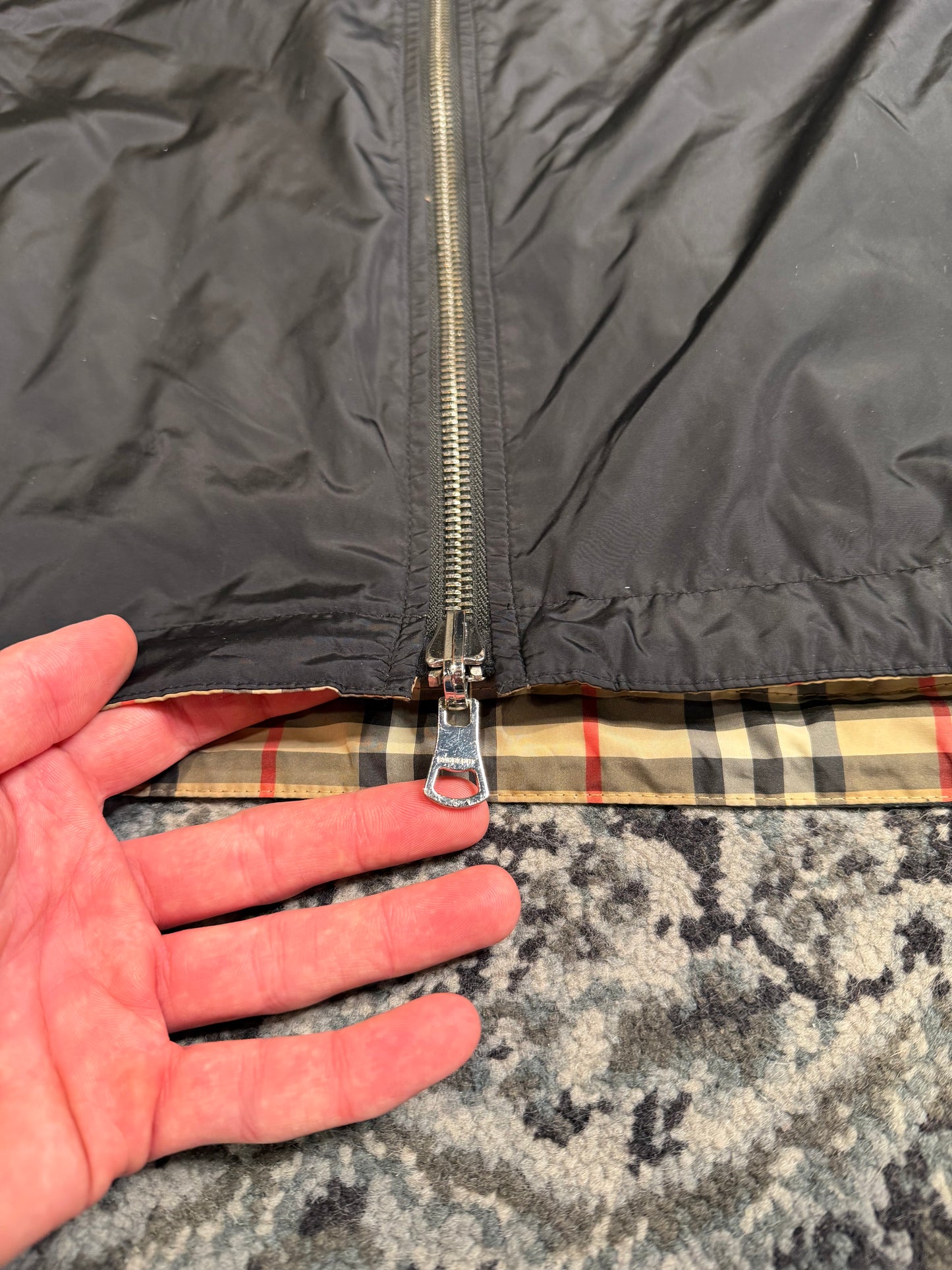 Burberry Reversible Check Hooded Jacket Size XXL