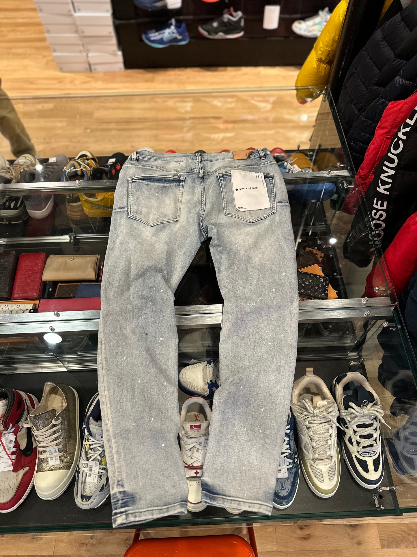 Purple Jeans Light Wash Distressed Size 38