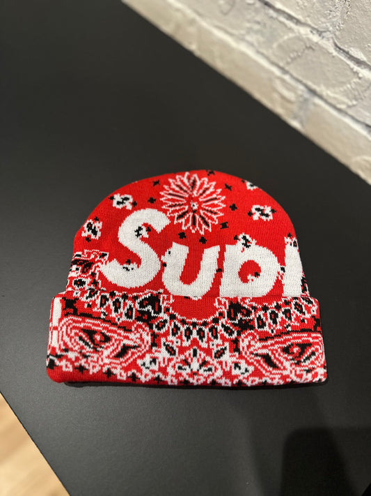 Supreme Red Bandana Beanie DS